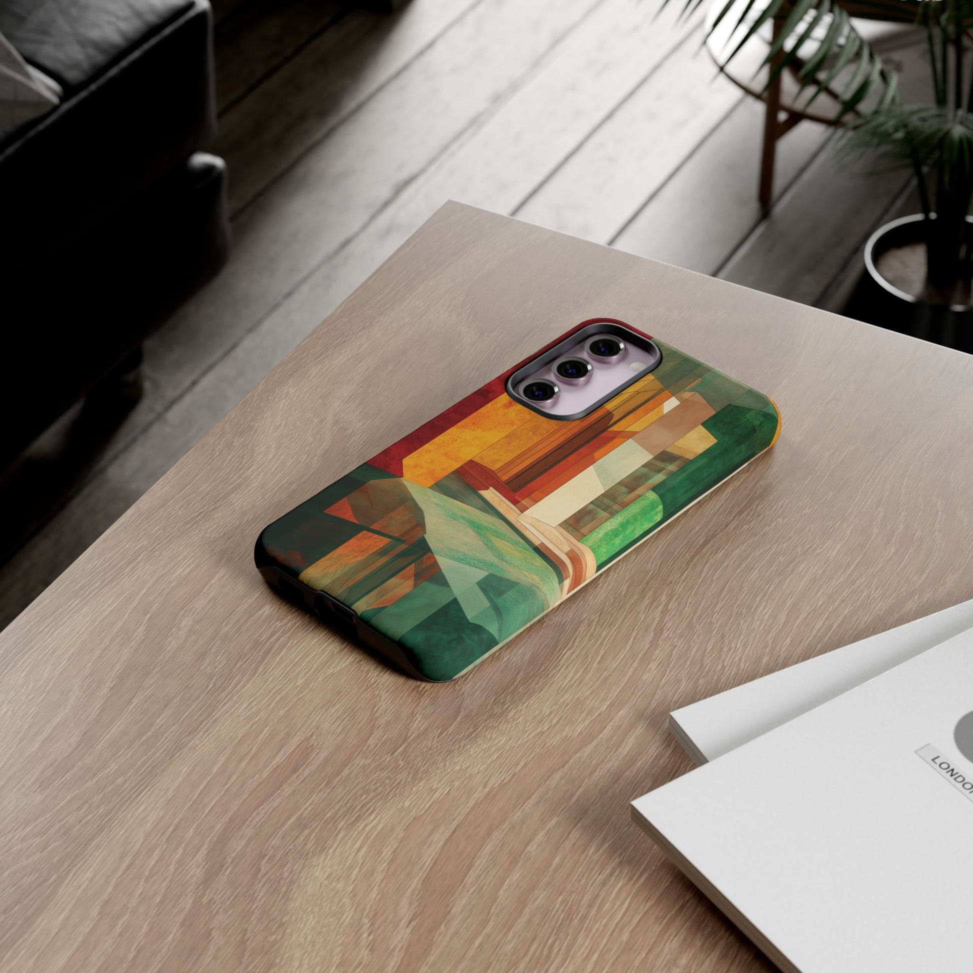 Art Deco Frank Lloyd Wright Inspired Usonian Phone Case Geometric Stained Glass Art Deco Marble Gold 13 14 15 16 iPhone Pro Max Galaxy Pixel