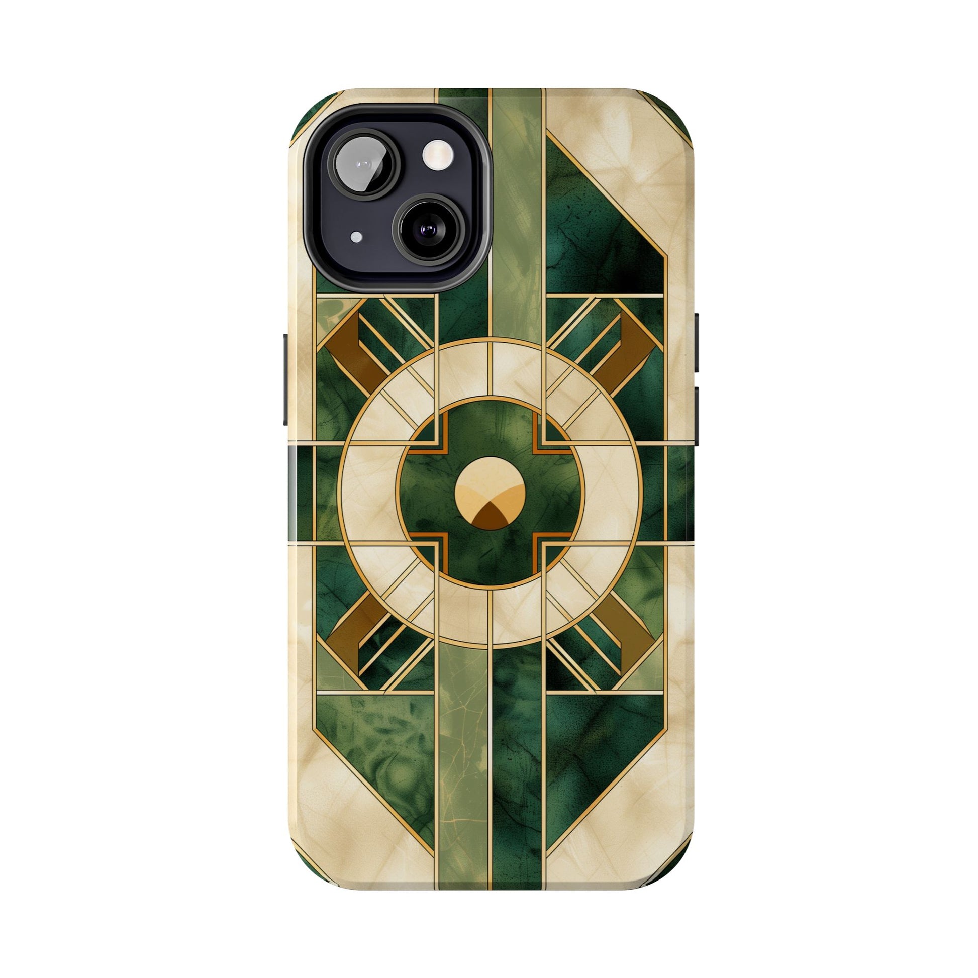 Green Frank Lloyd Wright Inspired Phone Case - Geometric Elegance for iPhone Models