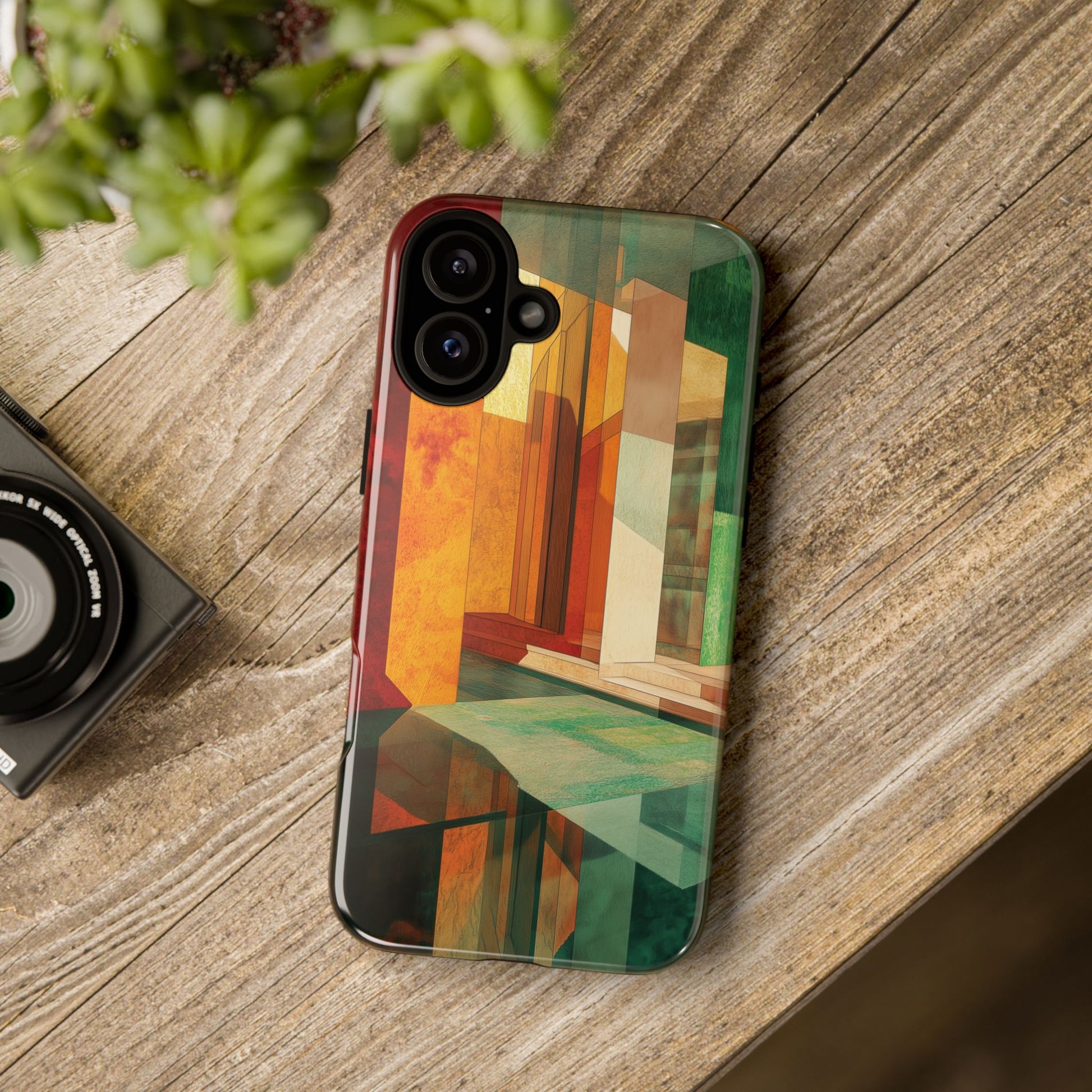 Art Deco Frank Lloyd Wright Inspired Usonian Phone Case Geometric Stained Glass Art Deco Marble Gold 13 14 15 16 iPhone Pro Max Galaxy Pixel