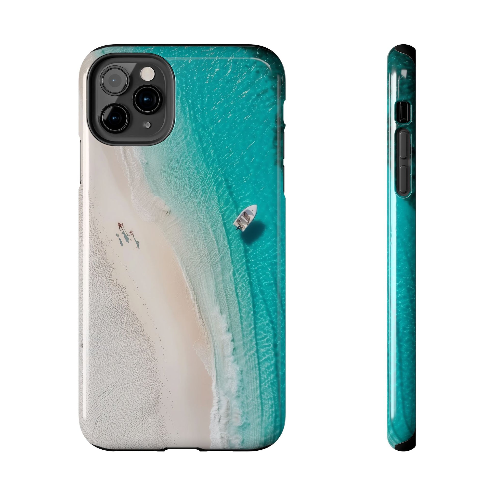 Turquoise Tranquility: Durable iPhone Case with White Sand Beach