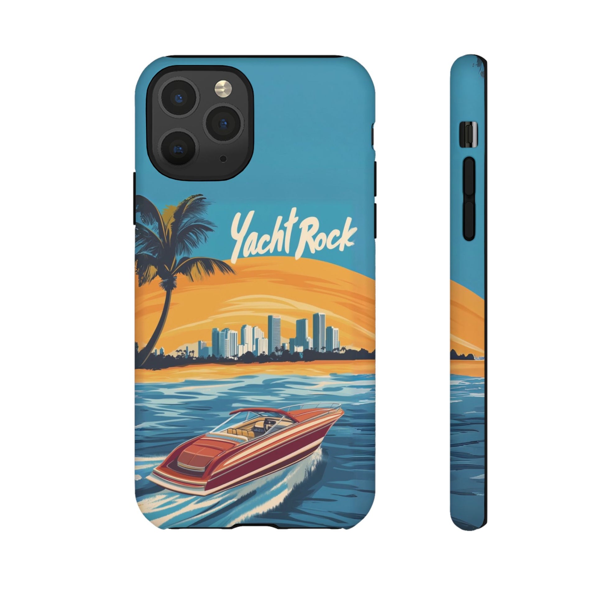 Yacht Rock Phone Case Custom iPhone 13 14 15 16 Pro Max Sunset Cruise Harbor Miami Vice Yacht Rock Gift Boating Captain South Beach Surfing