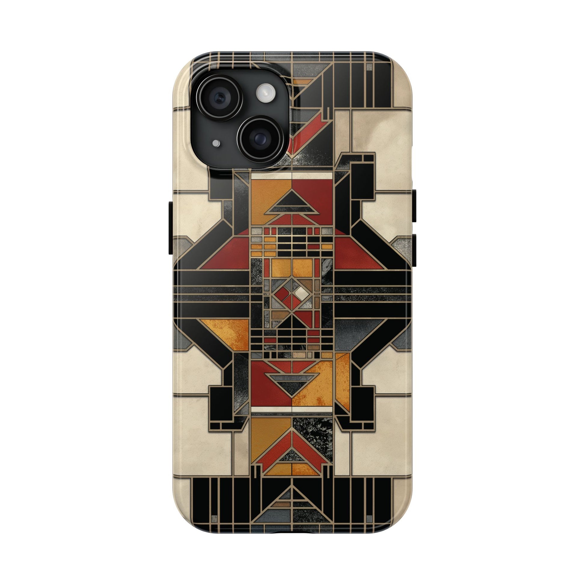 Frank Lloyd Wright Inspired Stained Glass Phone Case - Geometric Elegance for iPhone Models
