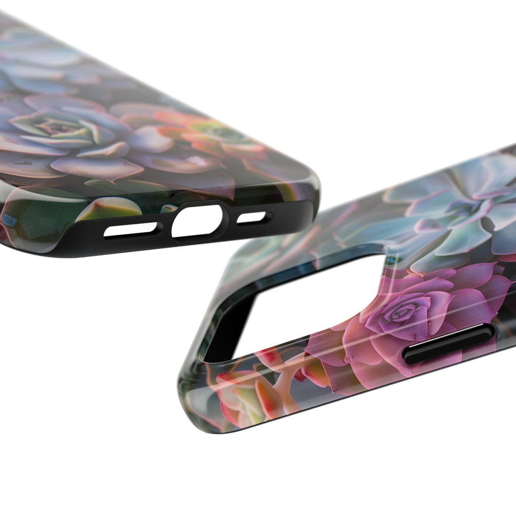 Pastel Succulent Flower Design Durable Phone Case - Tough Protection for iPhones