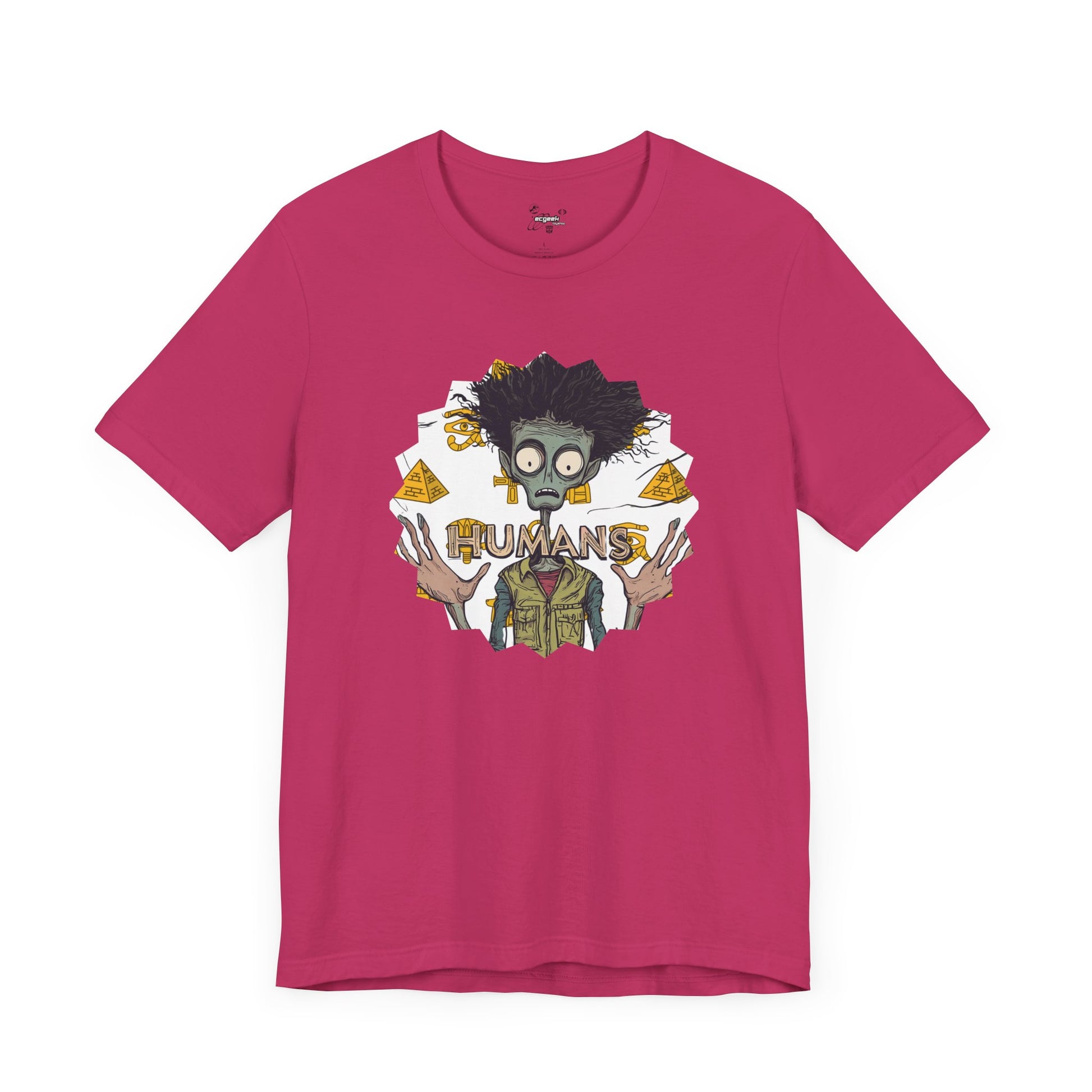 Alien Conspiracy Theory Ancient Human Fan Graphic Tee Crazy Hair Pyramids Egyptians UFO Shirt Extraterrestrial