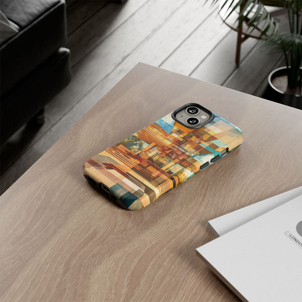 Frank Lloyd Wright Inspired Prairie Usonian Phone Case Geometric Stained Glass Art Deco Marble Gold 13 14 15 16 iPhone Pro Max Galaxy Pixel