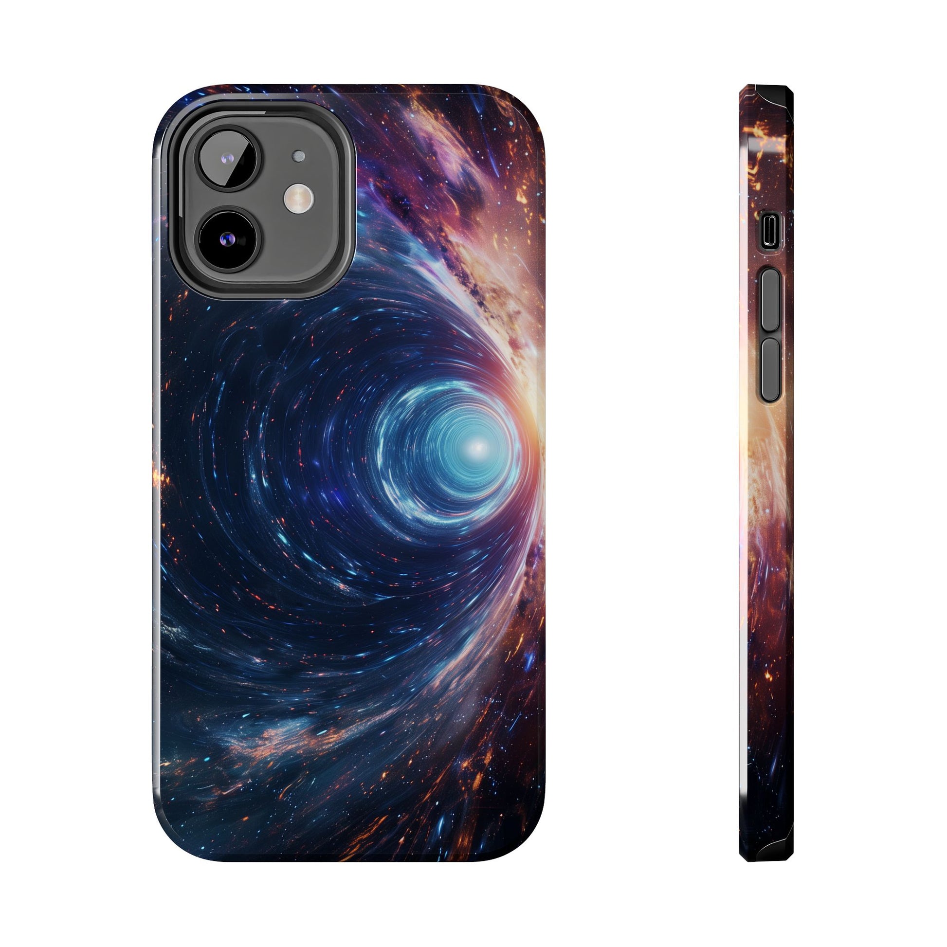 Geeky iPhone Case - Space Geek Case - Space Wormholes Phone Case - Cosmic Galaxy Cover with Futuristic Wormhole Design - Sci-Fi iphone Case