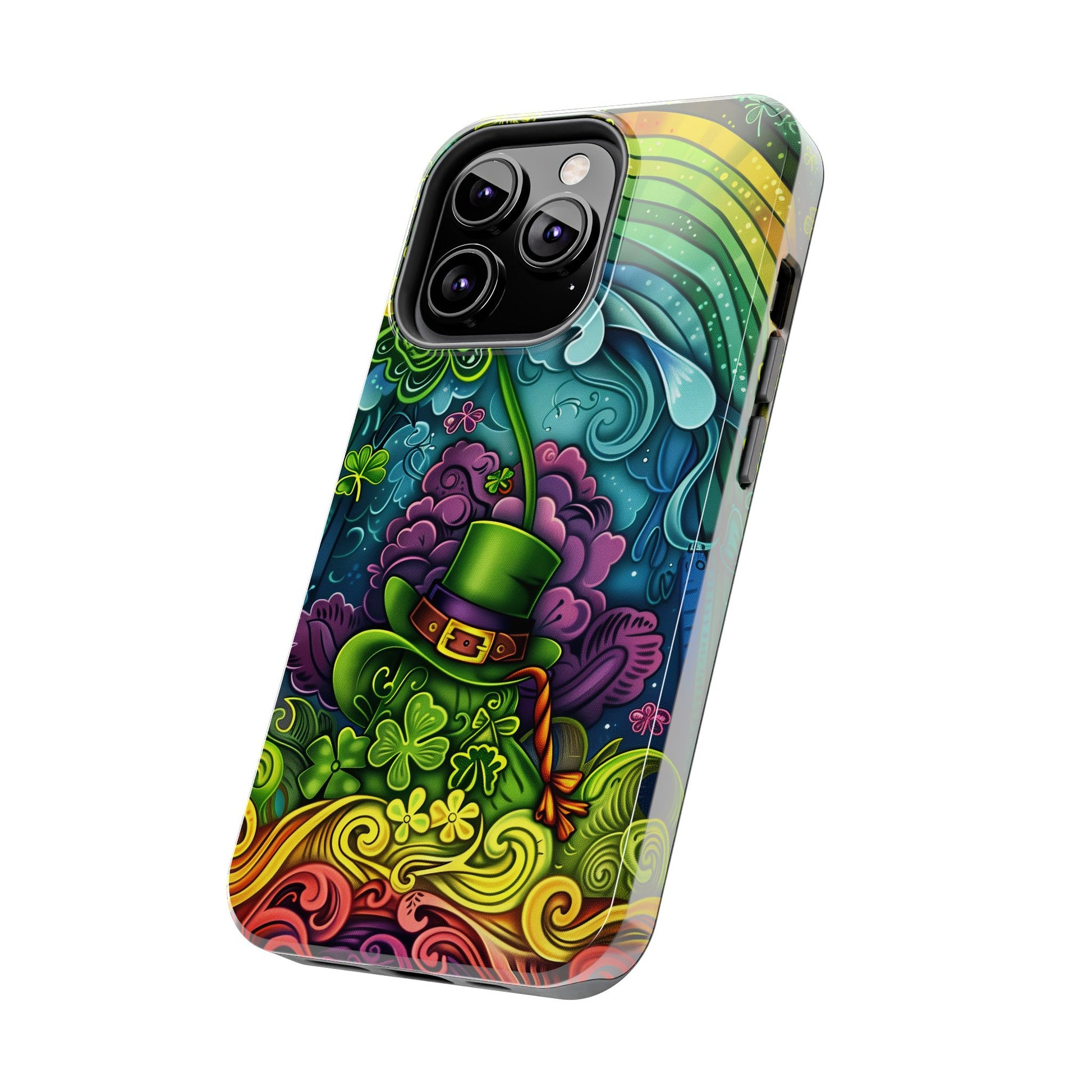 St. Patrick's Day Lucky Phone Case, Green Shamrock Protective Cover, Durable Irish Luck Phone Accessory, Holiday Gift Idea