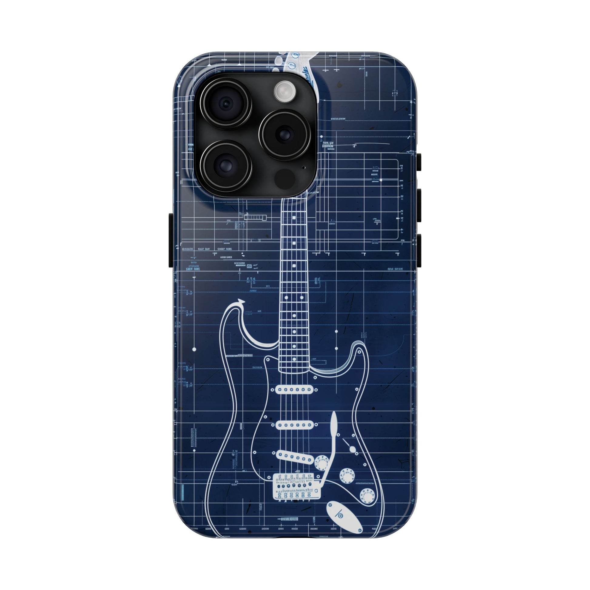Guitar Phone Case, Guitar Blueprint iPhone Cover, Vintage Guitar Design, Custom iPhone Covers, Rock Music Phone Accessories, Musician Gift