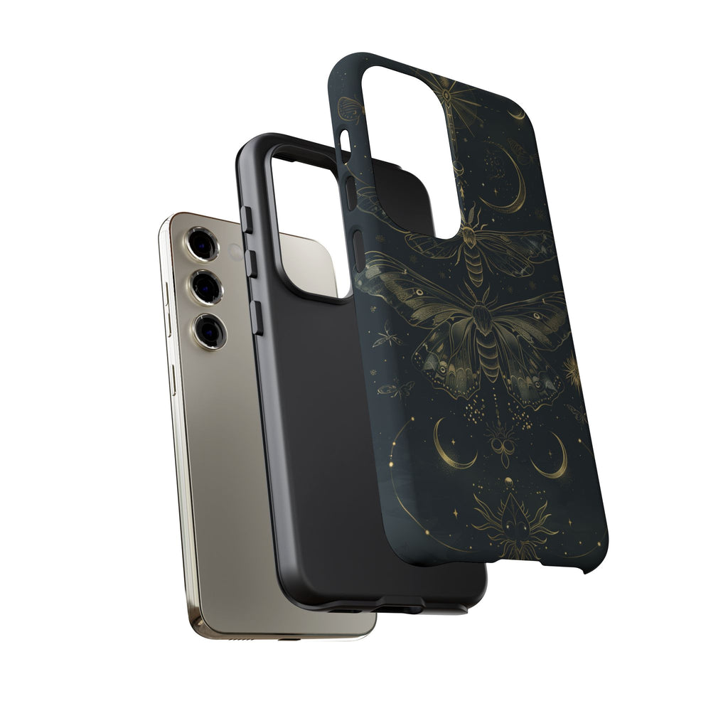 Celestial Dark Academia Phone Case Magical Moth Vintage Witchcraft Cover Esoteric Nature Art iPhone 13 14 15 16 Pro Max Samsung Pixel 8
