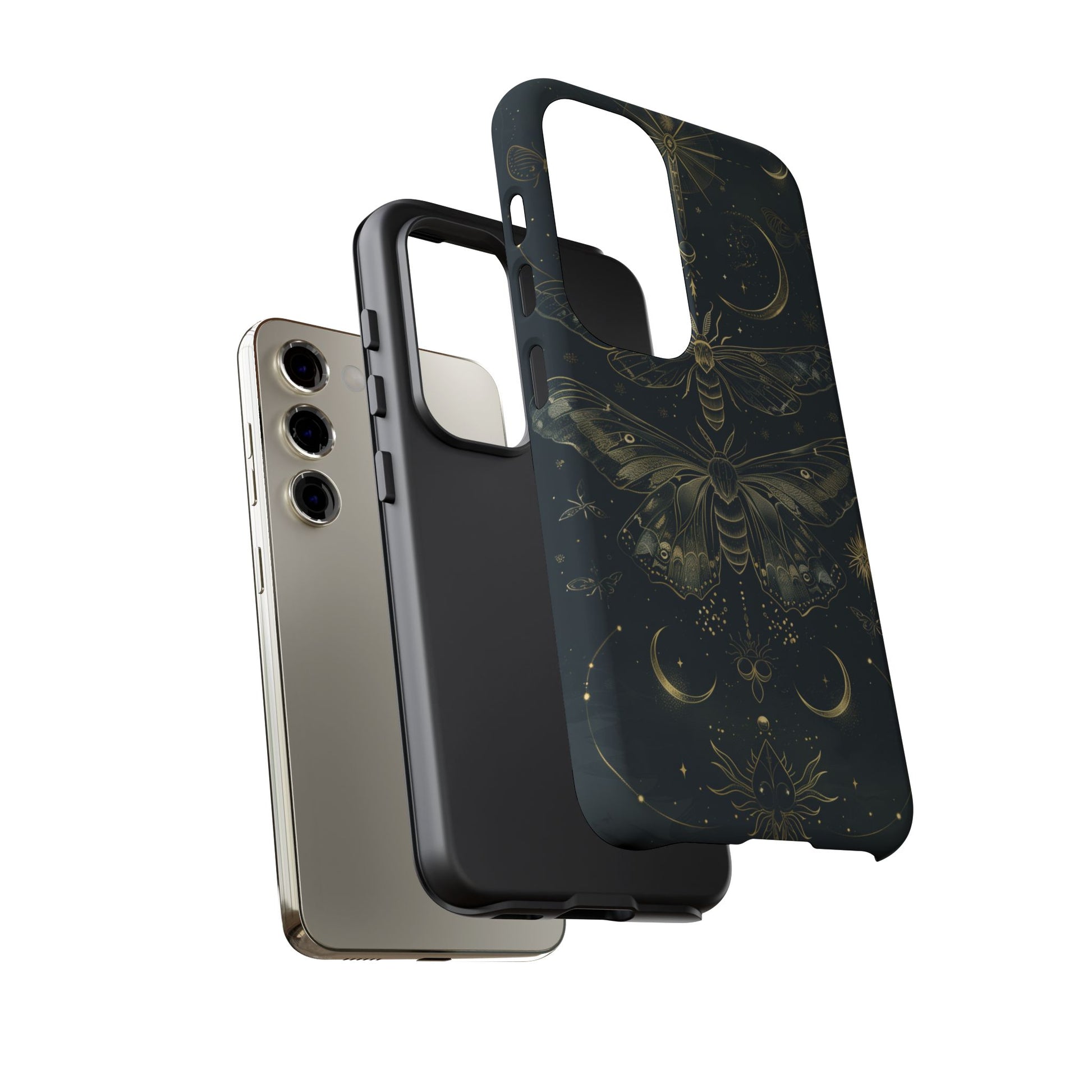 Celestial Dark Academia Phone Case Magical Moth Vintage Witchcraft Cover Esoteric Nature Art iPhone 13 14 15 16 Pro Max Samsung Pixel 8