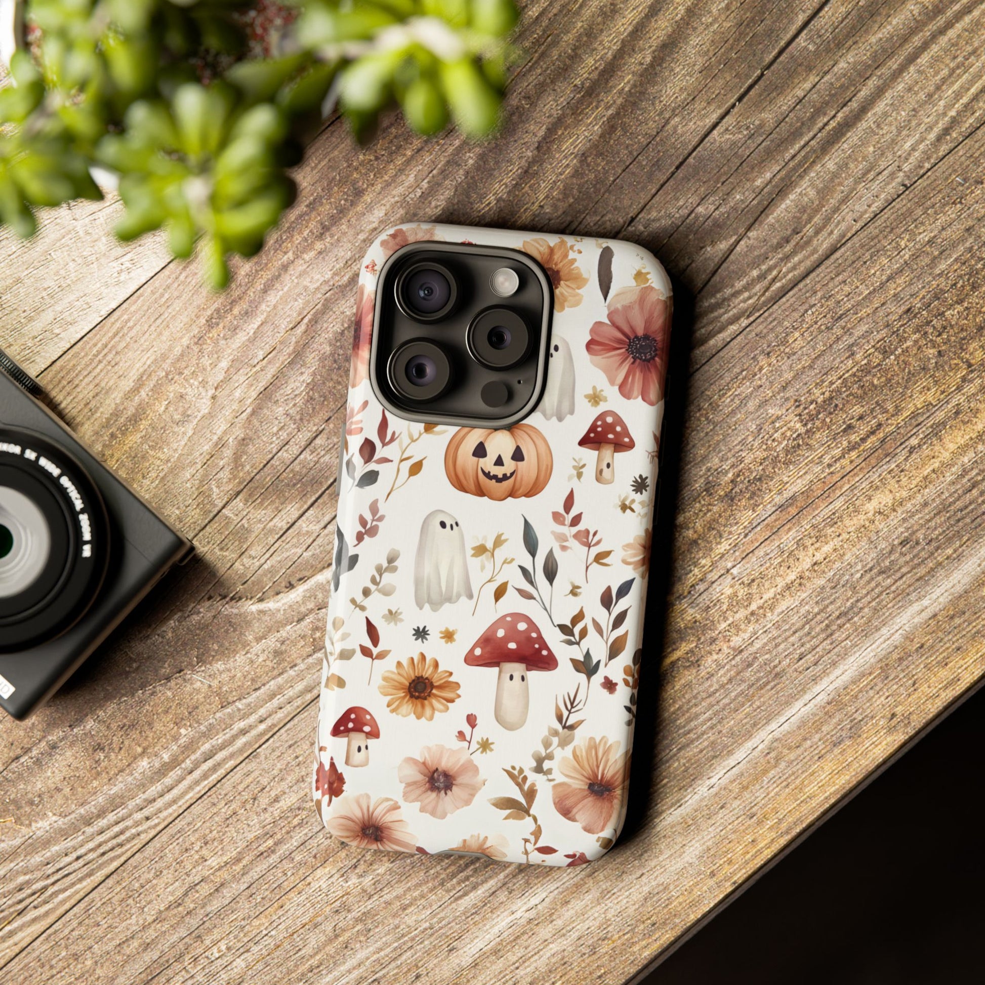 Cottagecore Fall Floral Phone Case for iPhone Samsung Pixel Autumn Pumpkin Tough Case iPhone 16 15 14 13 Pro Max