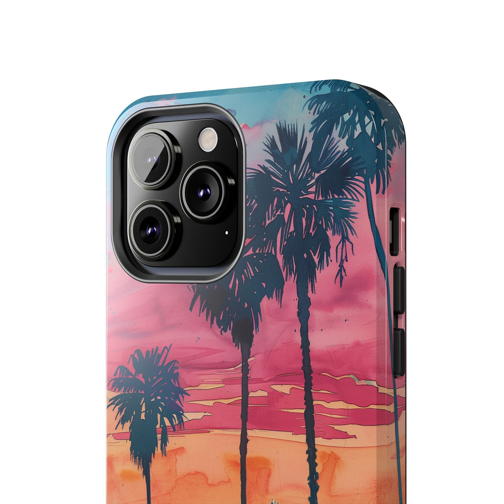 Los Angeles Sunset iPhone Case, Golden Hour Scenic View, Hollywood Hills Sunset Phone Case, Palm Trees Phone Case, iphone 15 pro max case