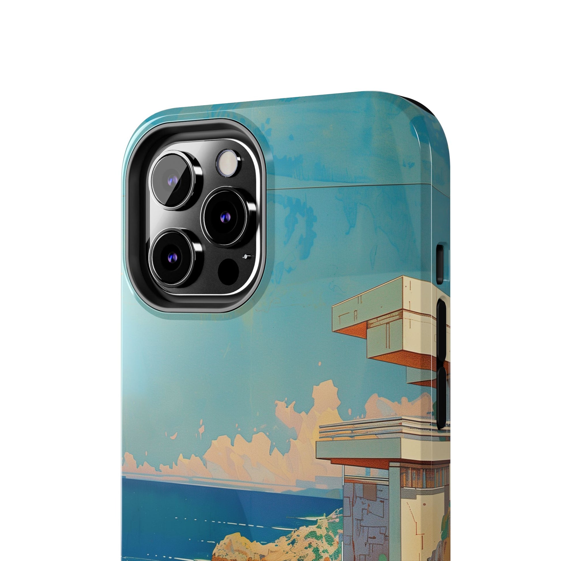 Retro Beach Scene Phone Case, Vintage Tropical Ocean iPhone Case, Summer Beach Phone Cover for iPhone, iphone 15 pro max