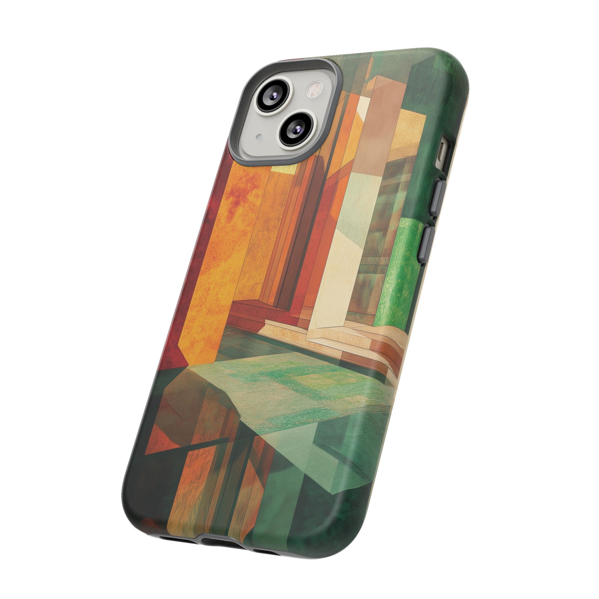 Art Deco Frank Lloyd Wright Inspired Usonian Phone Case Geometric Stained Glass Art Deco Marble Gold 13 14 15 16 iPhone Pro Max Galaxy Pixel