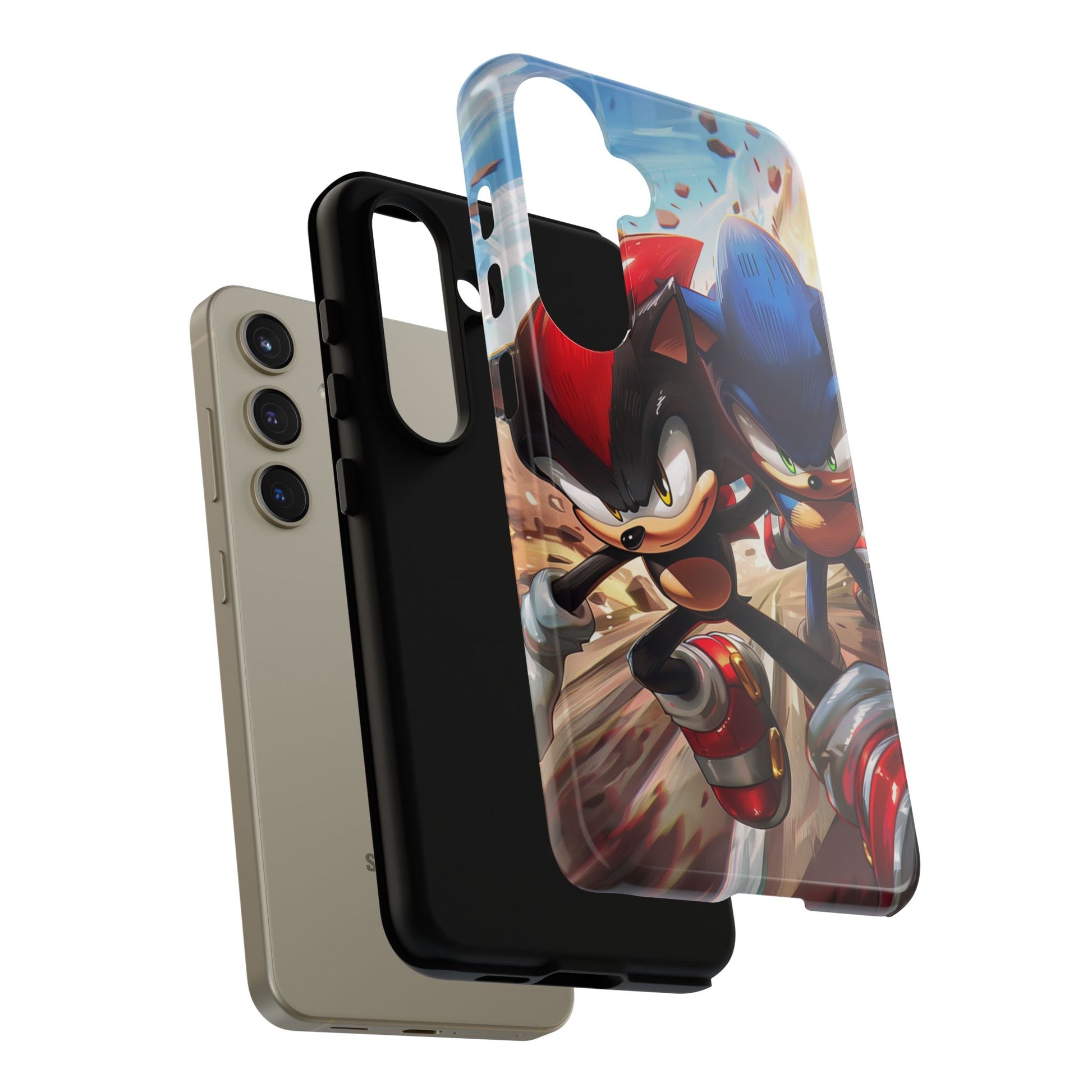 Sonic and Shadow Phone Case, Sonic and Shadow, Tough Android Case, Fun Video Game Phone Case, Retro Game Case, SEGA Video Game Android Case