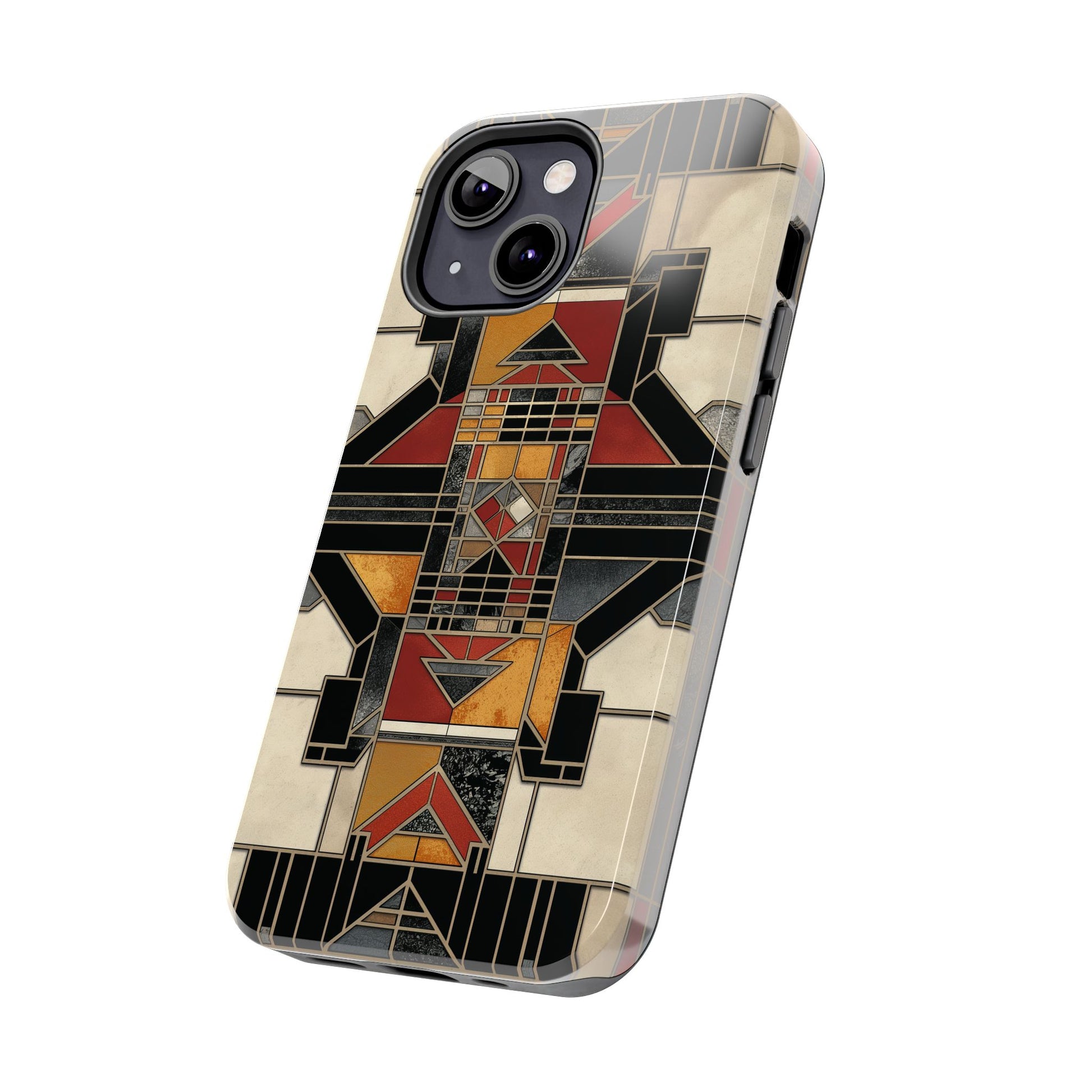 Frank Lloyd Wright Inspired Stained Glass Phone Case - Geometric Elegance for iPhone Models