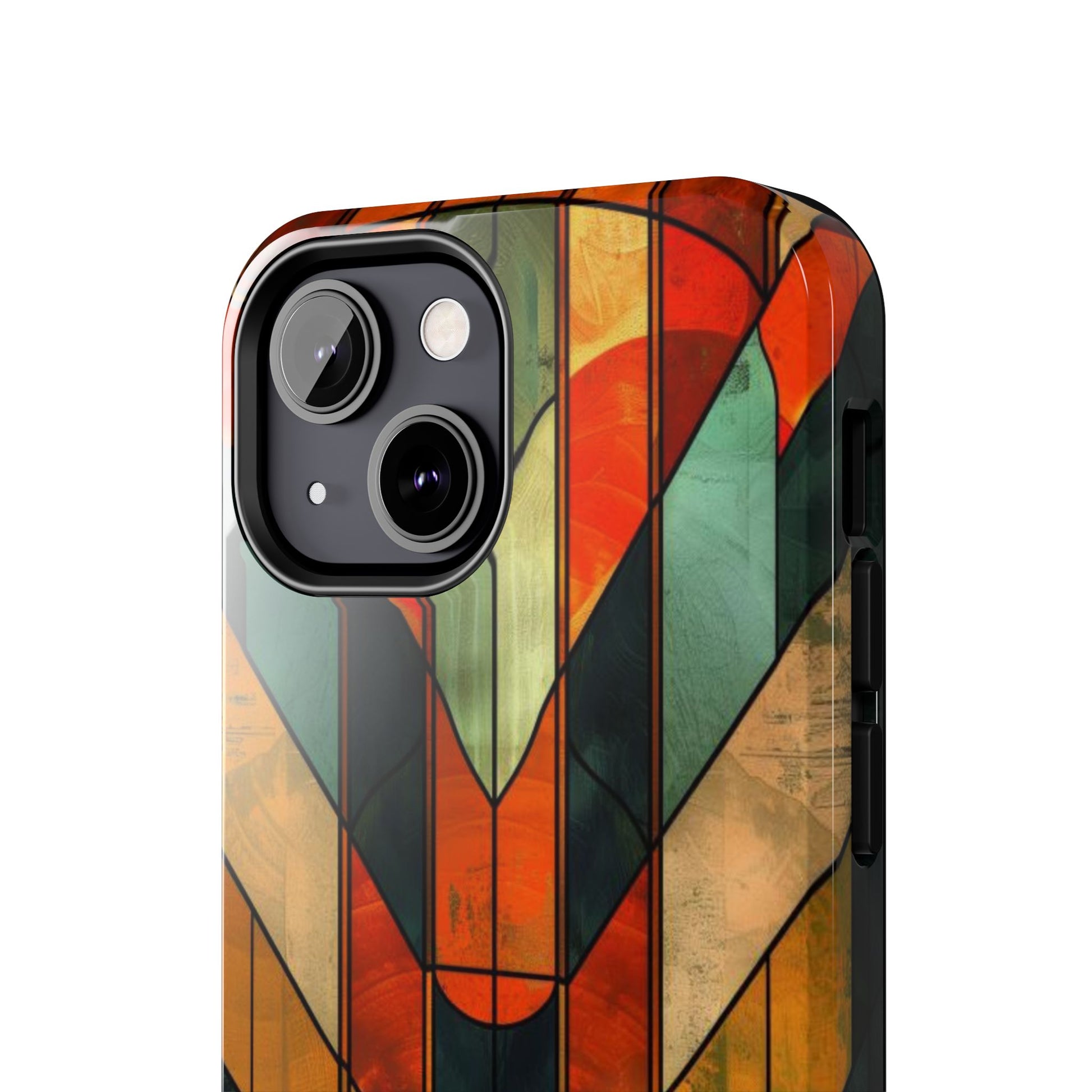 Noir Art Deco Colorful Stained Glass - Durable Dual Layer Iphone Case - Architect Phone Case
