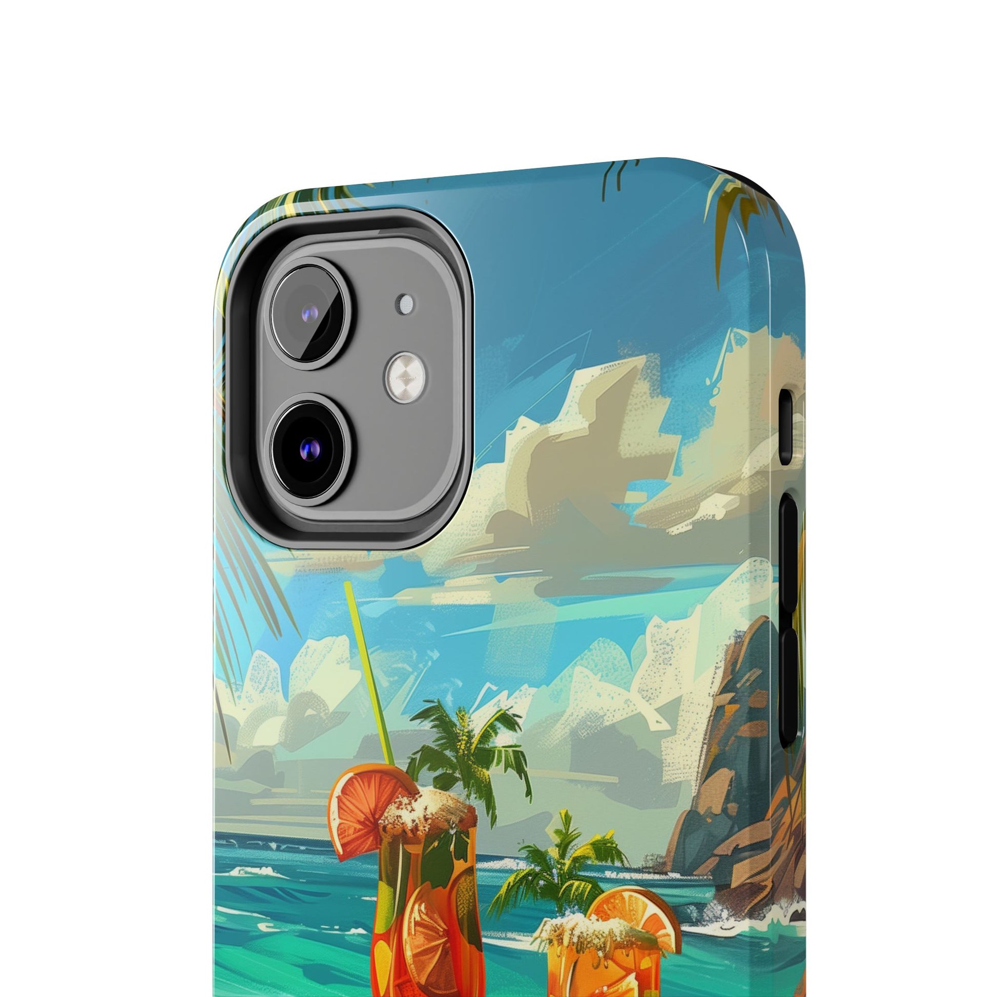 Retro Beach Scene Phone Case, Vintage Tropical Ocean iPhone Case, Summer Beach Phone Cover for iPhone, iphone 15 pro max