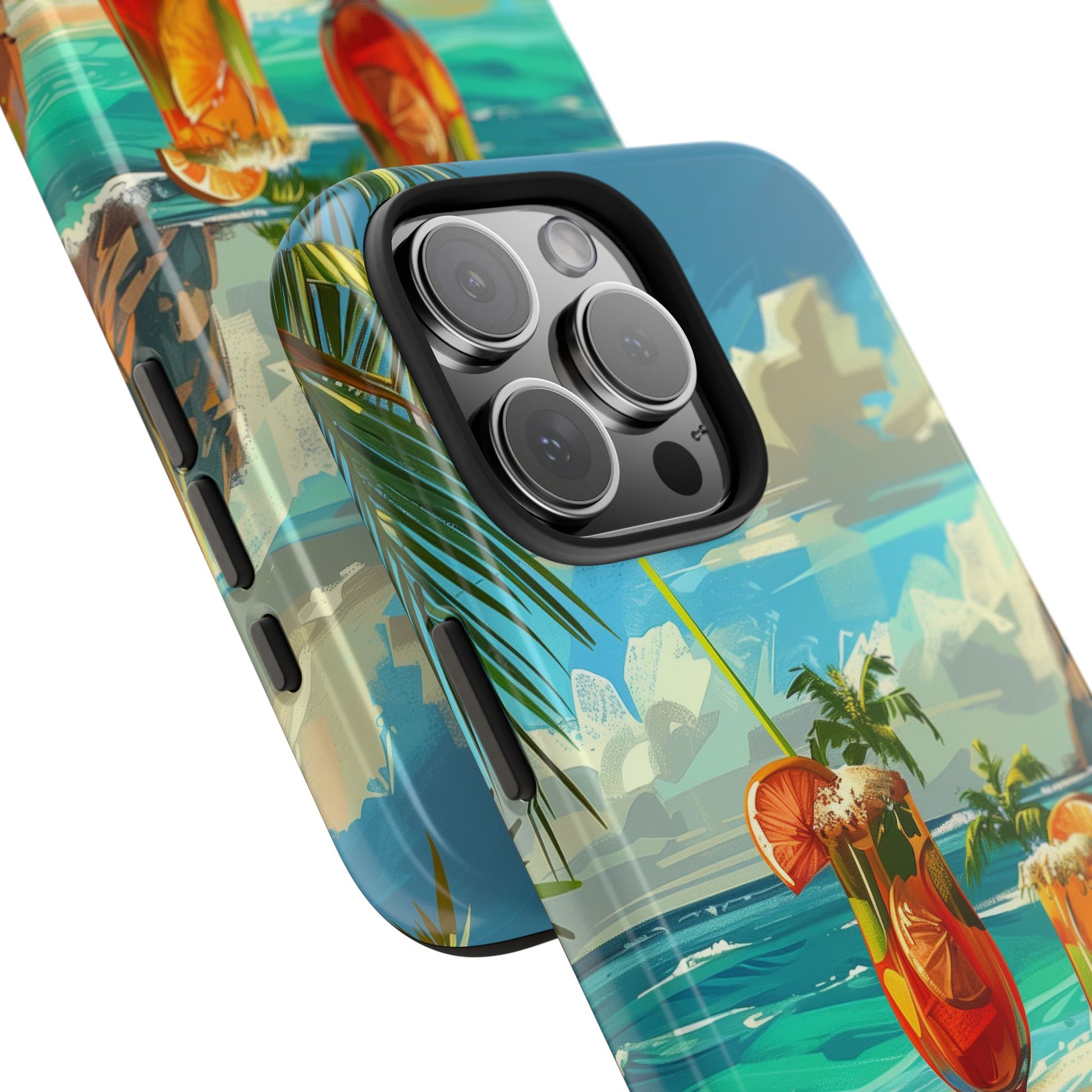 Retro Beach Scene Phone Case, Vintage Tropical Ocean iPhone Case, Summer Beach Phone Cover for iPhone, iphone 15 pro max