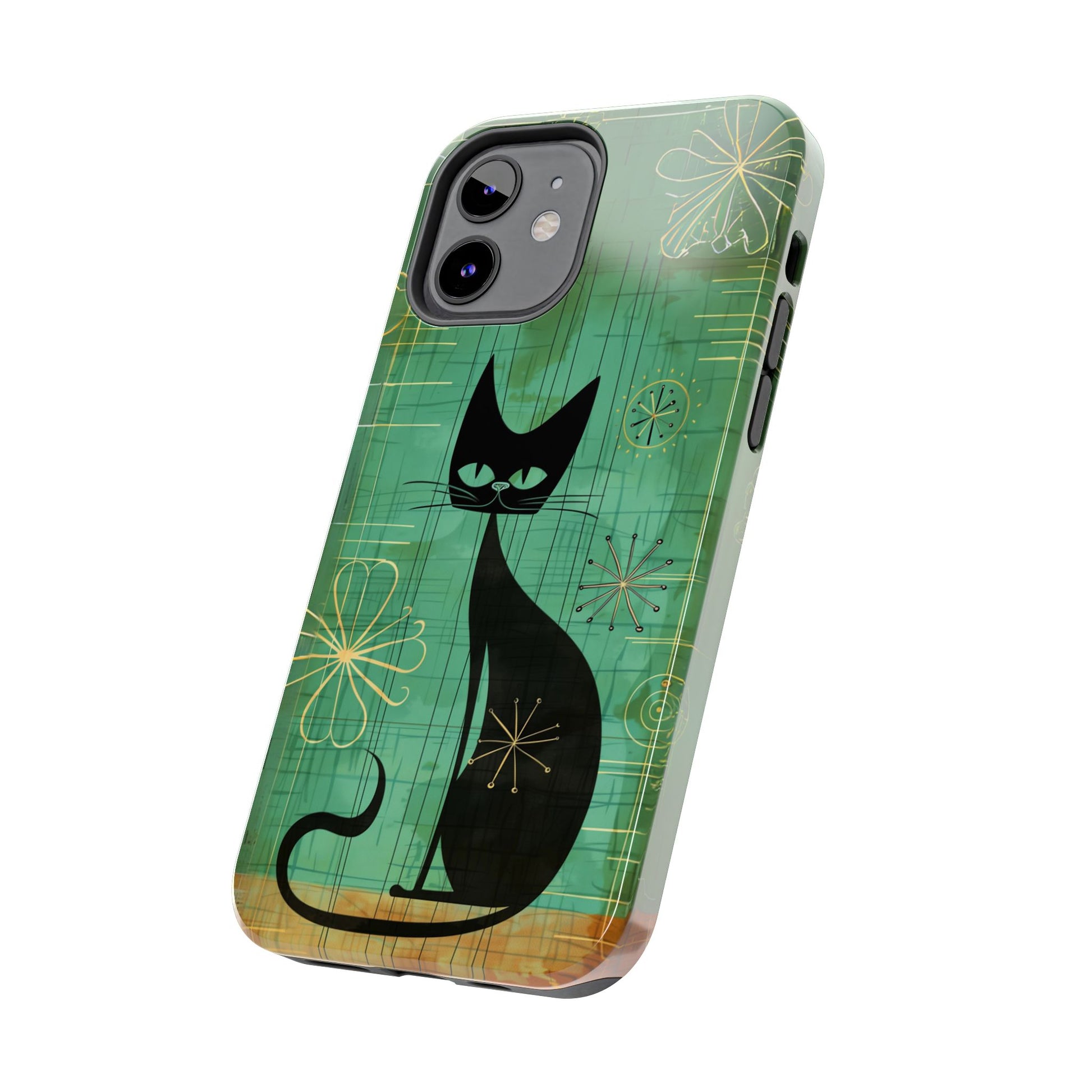 Mid-Century Modern Phone Case-Case, Mid Mod iPhone Case, Atomic Cats iPhone Case, Retro Chic Smartphone Cover, Unique Phone Case