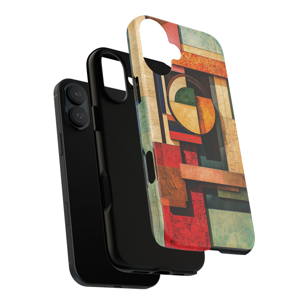 Tan Prairie Style Frank Lloyd Wright Usonian Phone Case Geometric Stained Glass Art Deco Marble Gold 13 14 15 16 iPhone Pro Max Galaxy Pixel