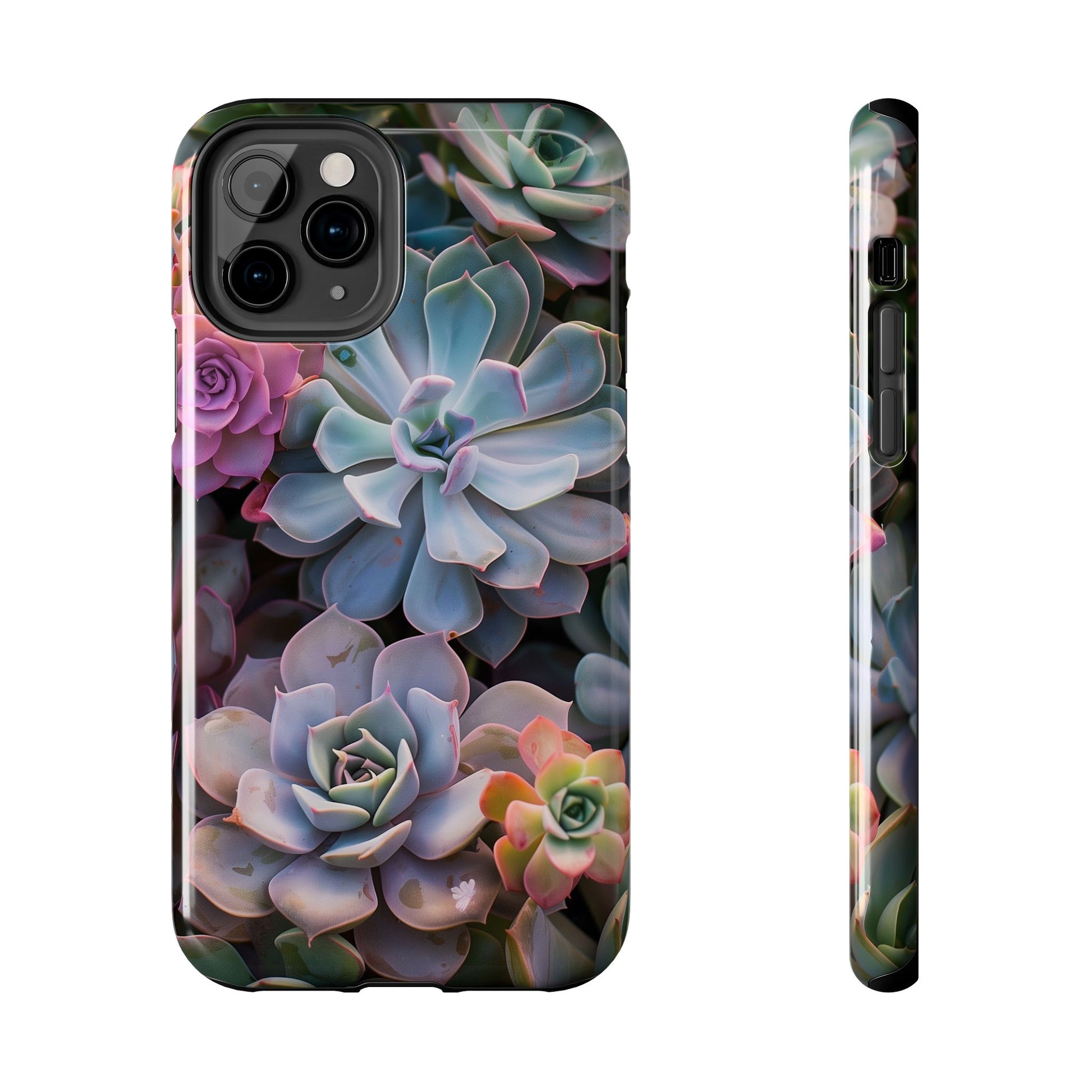 Pastel Succulent Flower Design Durable Phone Case - Tough Protection for iPhones