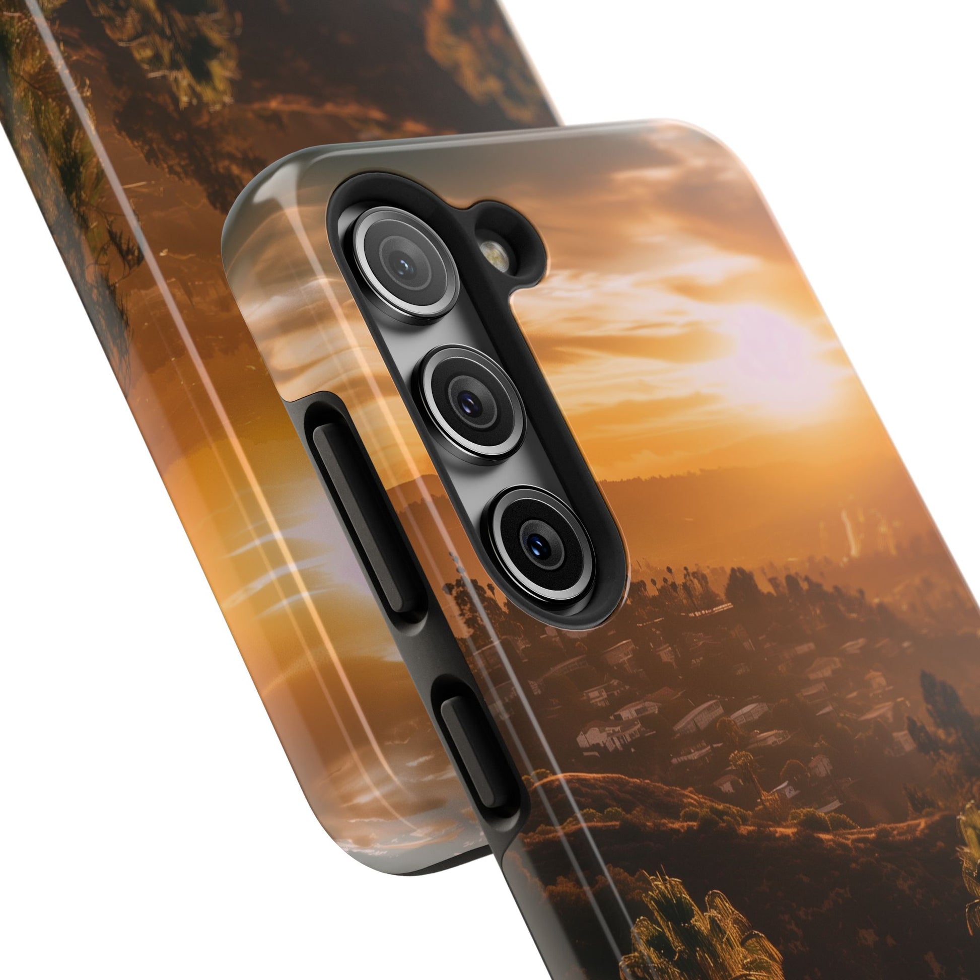 Los Angeles Sunset iPhone Case, Golden Hour Scenic View, Hollywood Hills Sunset Phone Case, Palm Trees Phone Case, iphone 15 pro max case
