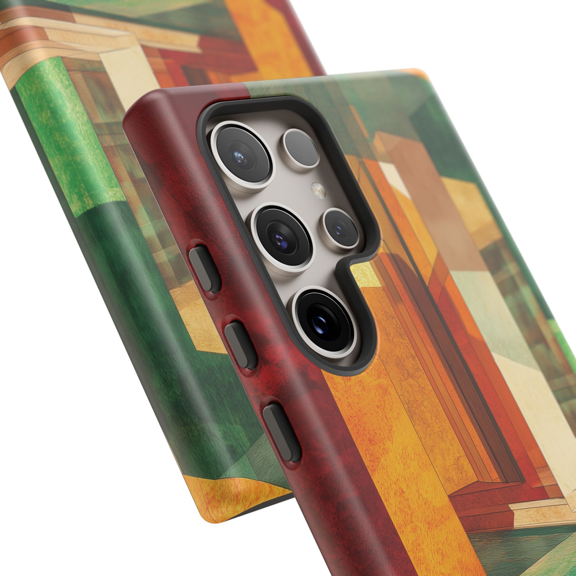Art Deco Frank Lloyd Wright Inspired Usonian Phone Case Geometric Stained Glass Art Deco Marble Gold 13 14 15 16 iPhone Pro Max Galaxy Pixel