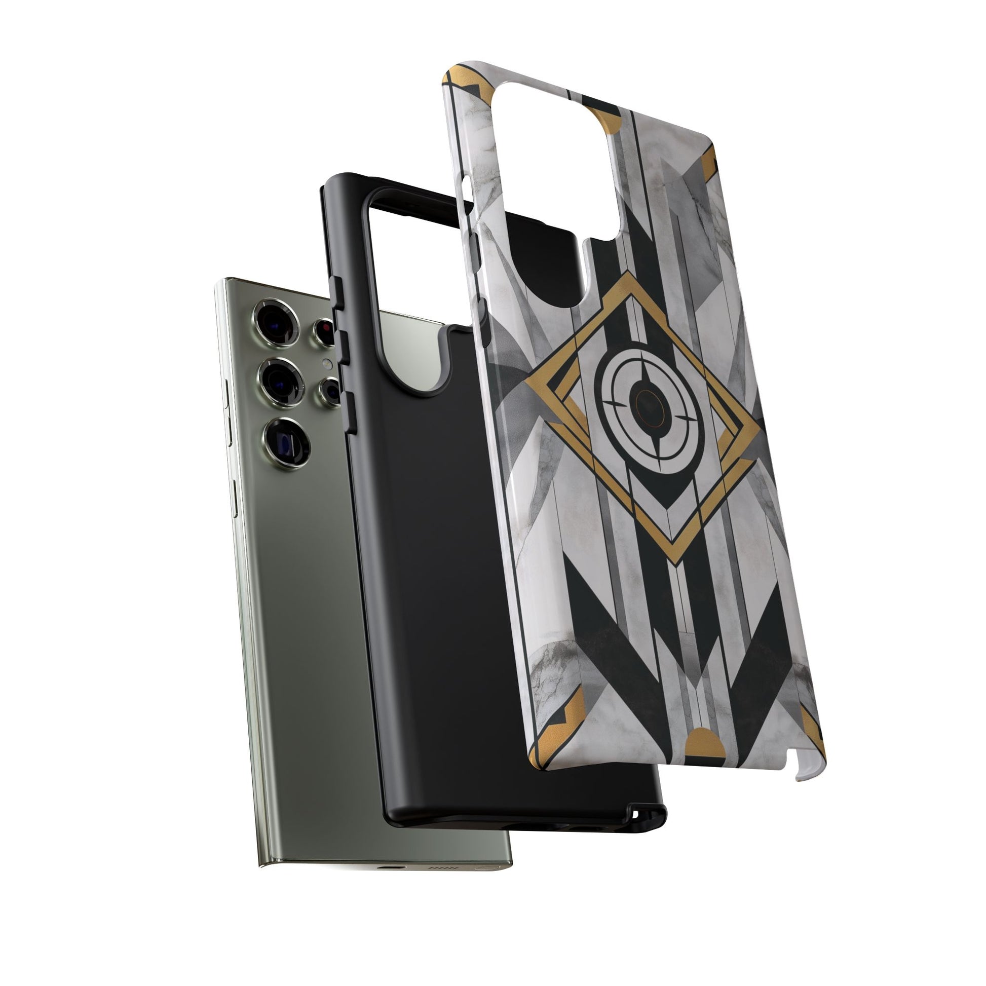 Frank Lloyd Wright Inspired White Phone Case Geometric Stained Glass Art Deco Great Gatsby 13 14 15 16 iPhone Pro Max Galaxy Pixel