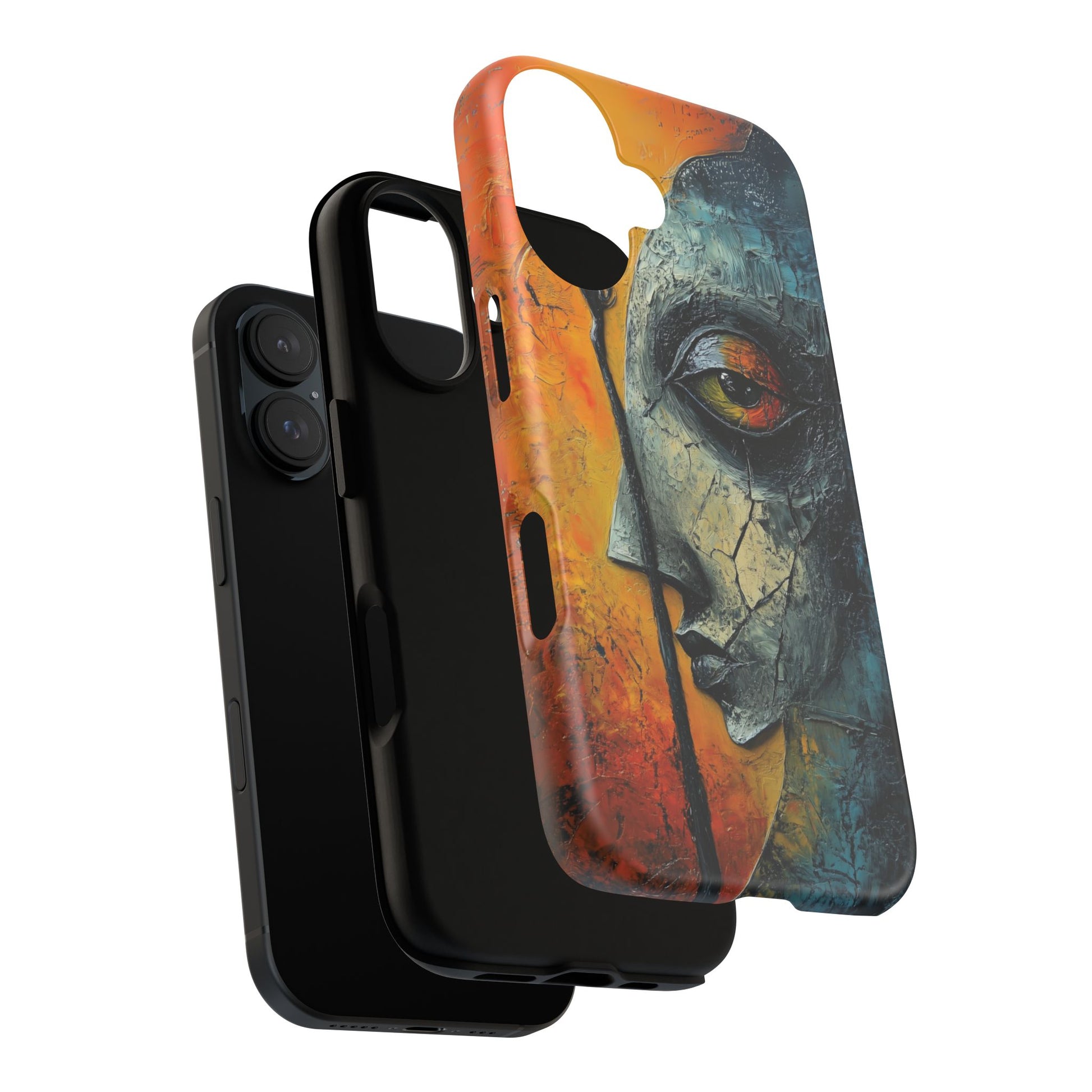 Surrealist Art Phone Case Salvador Dali Style Face Tough Case Unique Artistic 3D Textured Look Surrealism Gift Art iPhone 13 14 15 16