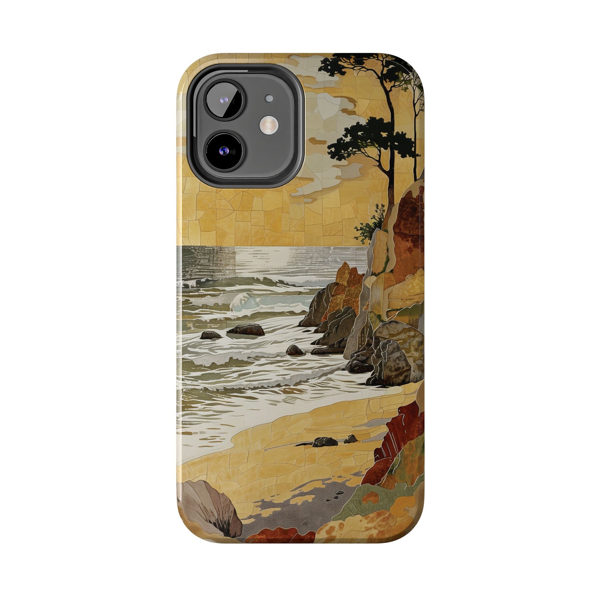 Retro Beach Scene Phone Case, Vintage Tropical Ocean iPhone Case, Summer Beach Phone Cover for iPhone, iphone 15 pro max