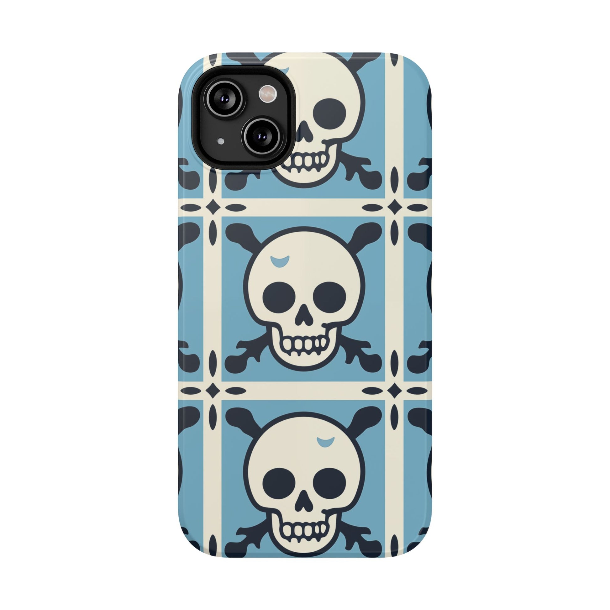 Cute Skull Phone Case Sugar Skull Ghingham Impact-Resistant Cover Goth Skull, Halloween Gift iphone 13 14 15 16 Pro Max