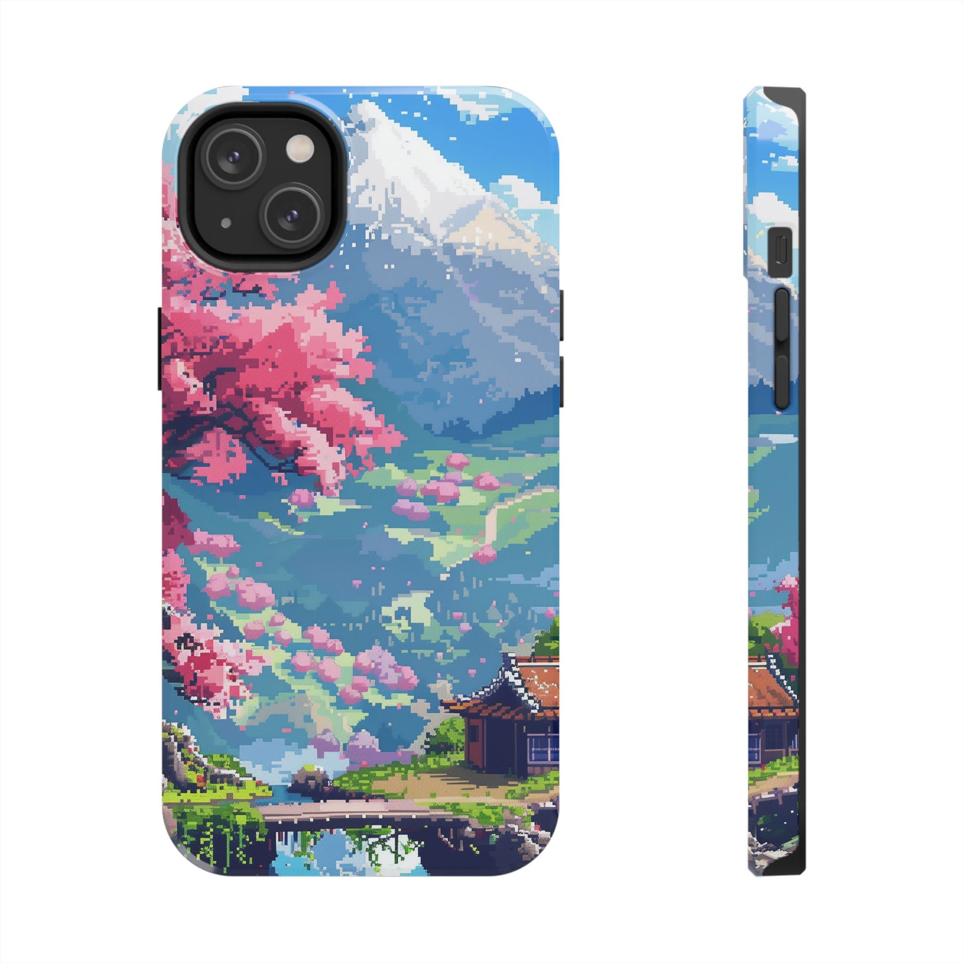 Pixel Art Video Game Landscapes Phone Case, Retro Gaming Pixelated Design, Geeky Gamer Phone Cover, Unique Video Game Art Accessories