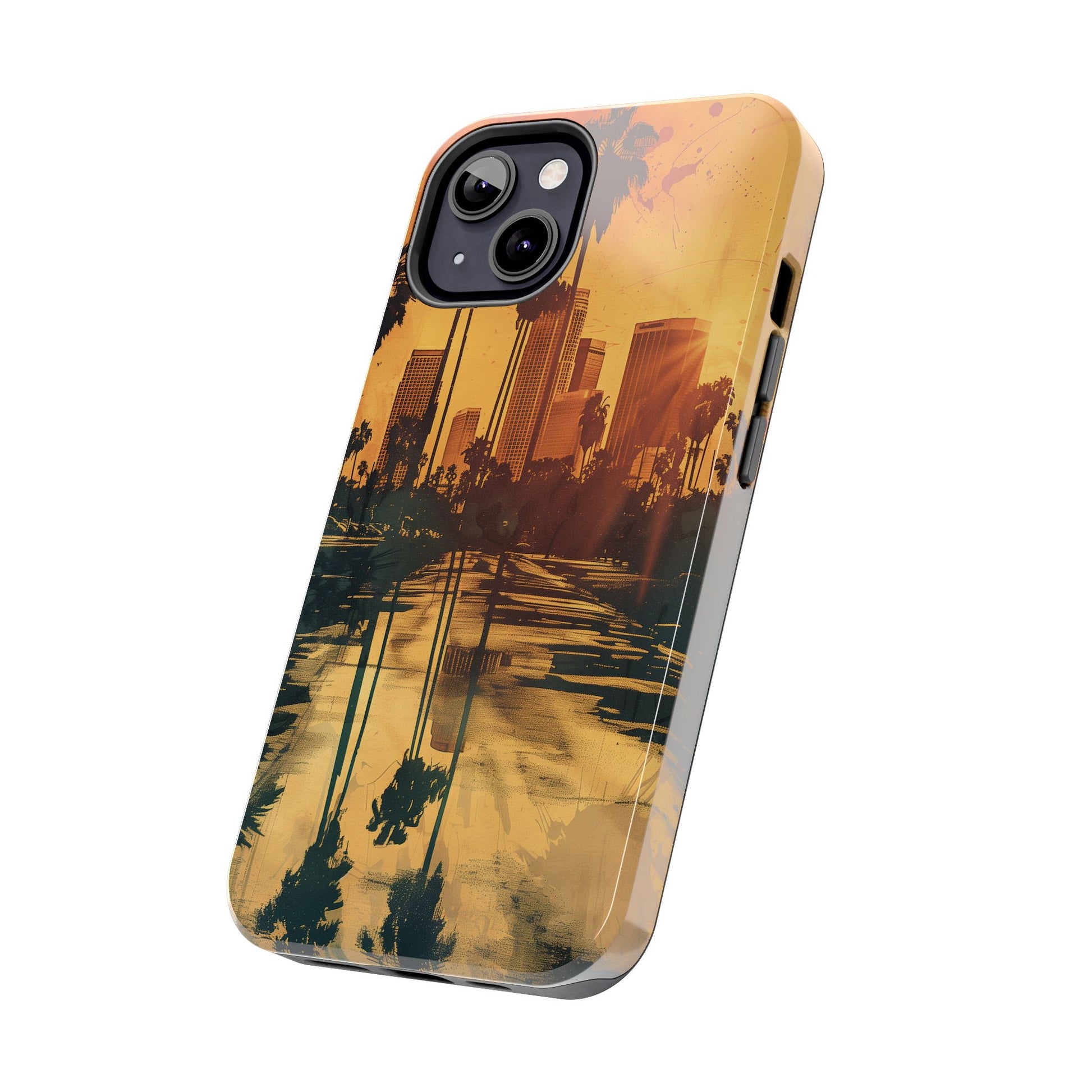 Los Angeles Sunset iPhone Case, Golden Hour Scenic View, Hollywood Hills Sunset Phone Case, Palm Trees Phone Case, iphone 15 pro max case