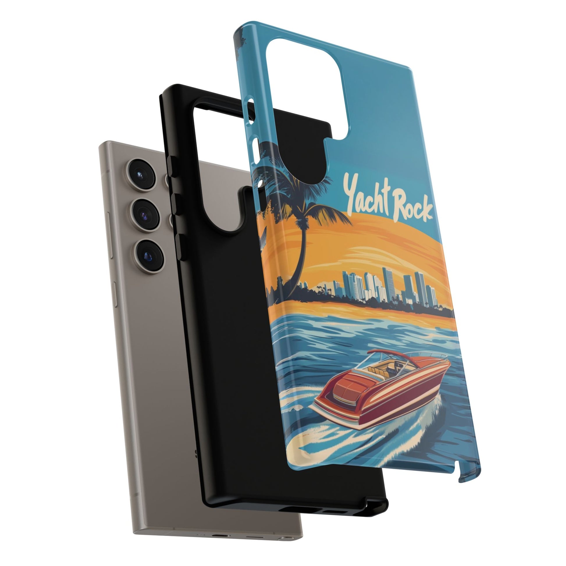 Yacht Rock Phone Case Custom iPhone 13 14 15 16 Pro Max Sunset Cruise Harbor Miami Vice Yacht Rock Gift Boating Captain South Beach Surfing