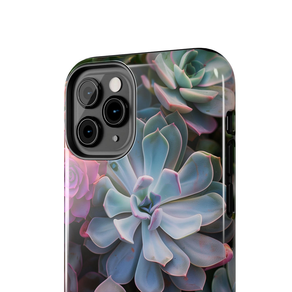 Pastel Succulent Flower Design Durable Phone Case - Tough Protection for iPhones