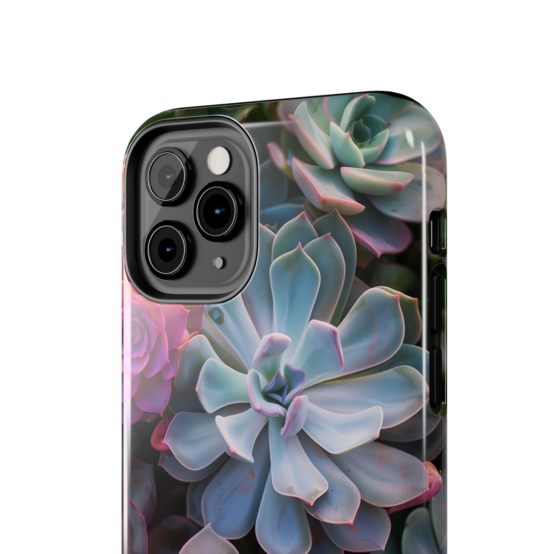 Pastel Succulent Flower Design Durable Phone Case - Tough Protection for iPhones