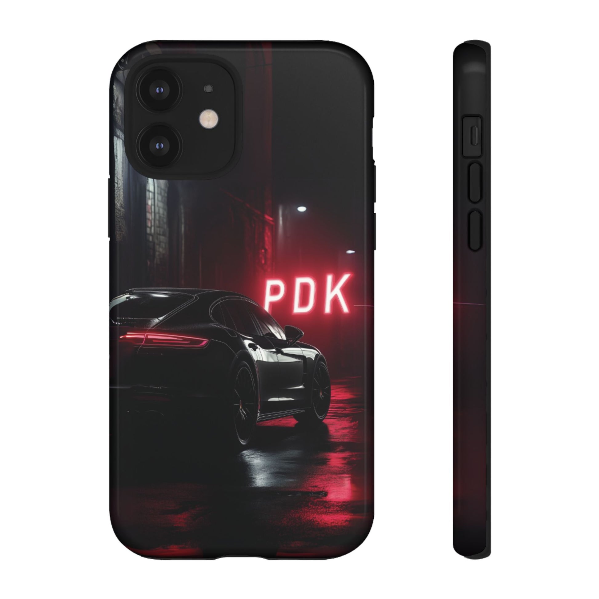 Super Sports Car Phone Case PDK Car Lover Gift Porsche Panamera Inspired Neon Sign Font iPhone 13 14 15 16 Pro Max