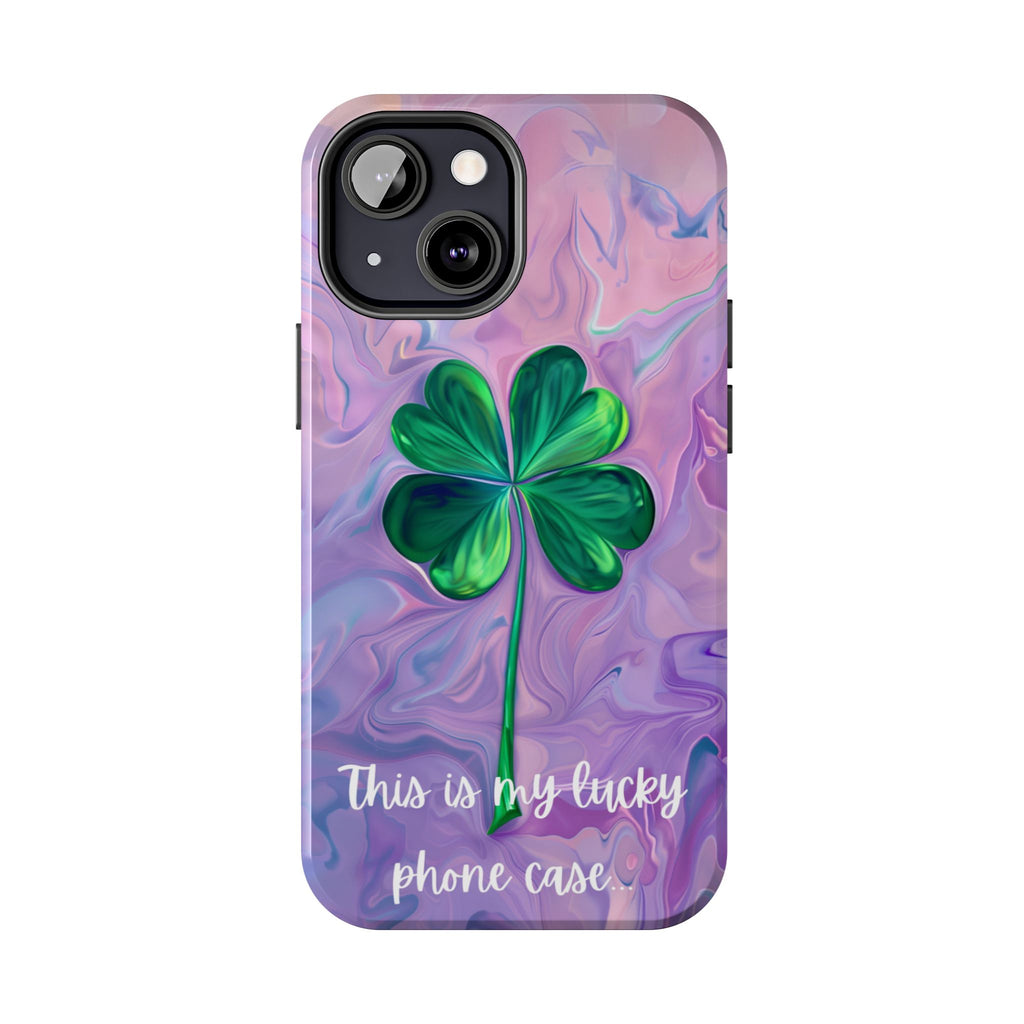 St Patrick's Day Lucky Phone Case Four Leaf Clover Durable Phone Case Good Luck Charm Protective iPhone 13 14 15 16 Pro Max Plus Galaxy