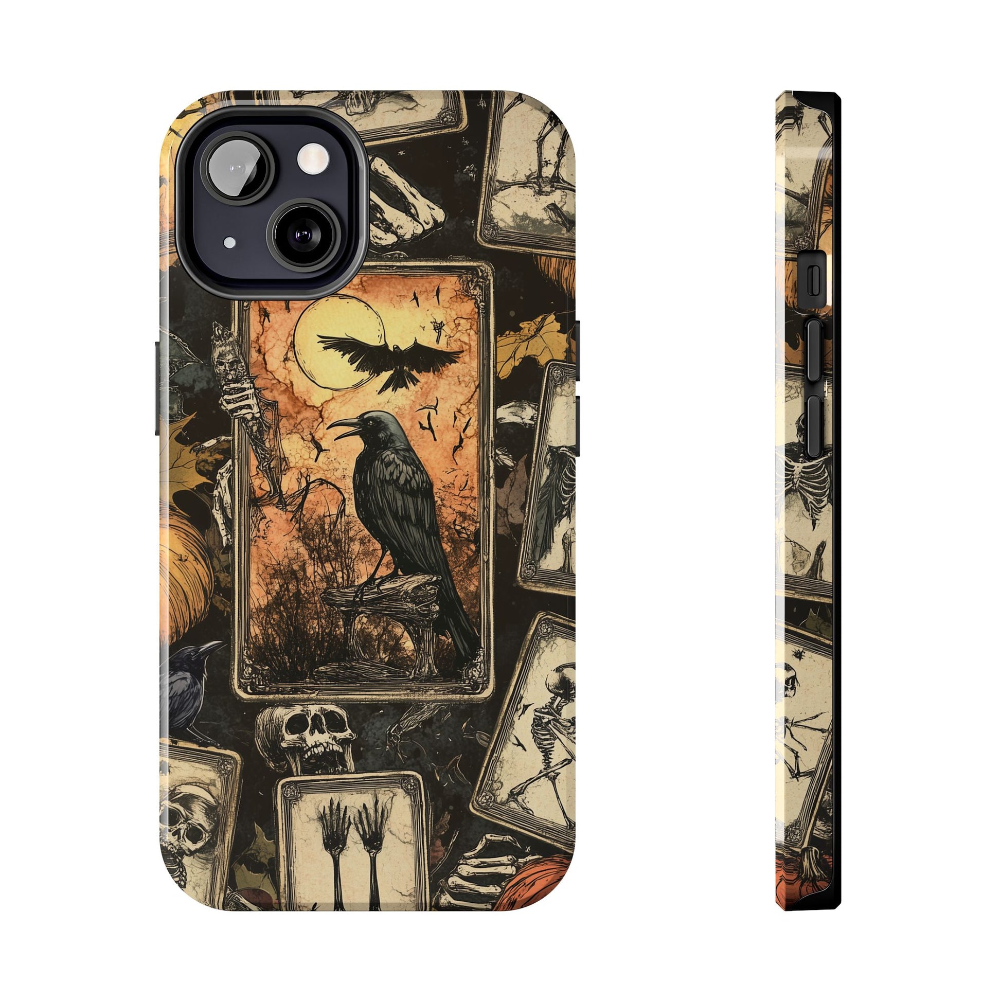 Mystical Phone Case Psychic Tarot The Crow Dark Academia Halloween Gothic Phone Case Street iPhone 15 Pro Max Samsung Galaxy B