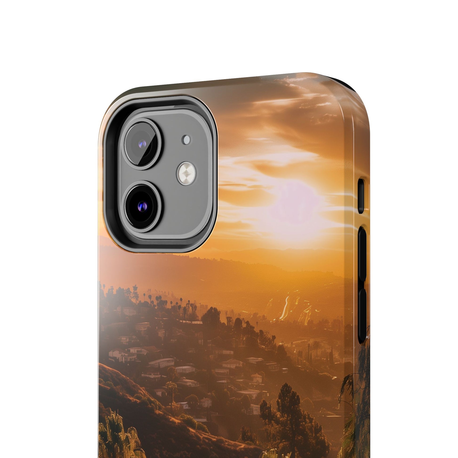 Los Angeles Sunset iPhone Case, Golden Hour Scenic View, Hollywood Hills Sunset Phone Case, Palm Trees Phone Case, iphone 15 pro max case