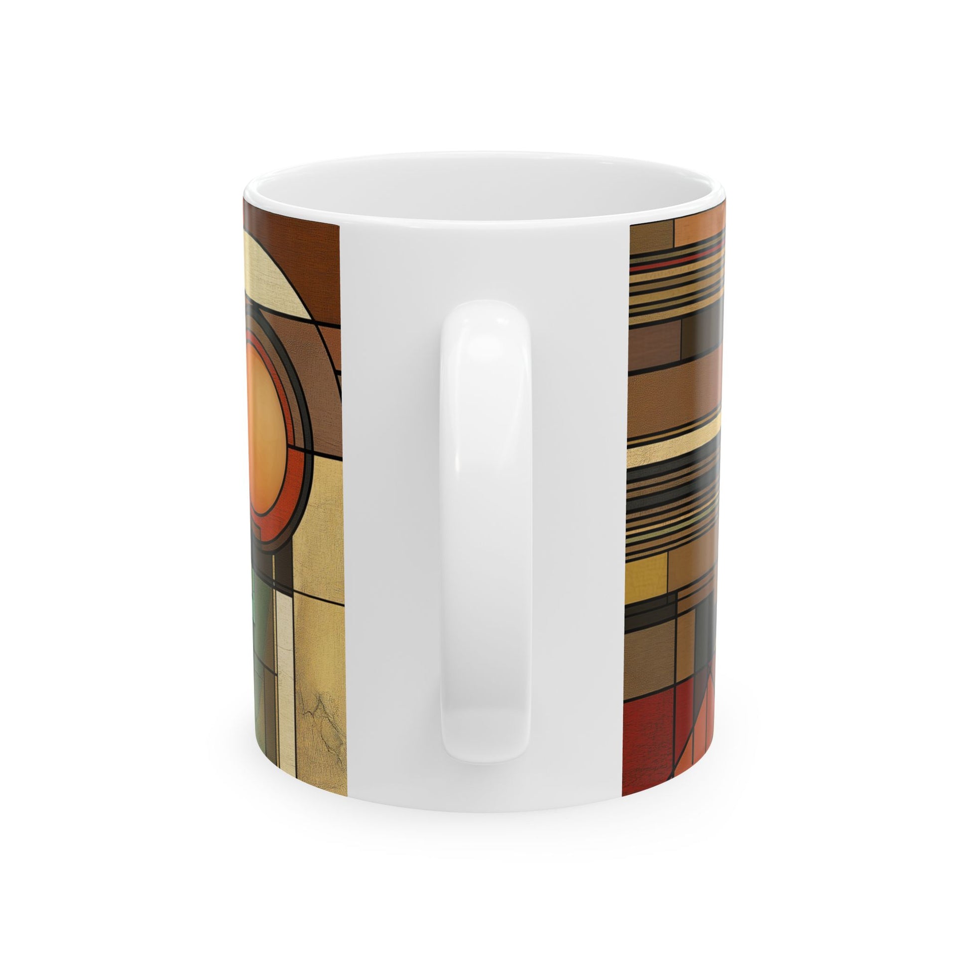 Frank Lloyd Wright Prairie Style Coffee Mug | 11oz Ceramic | Usonian Geometric Design