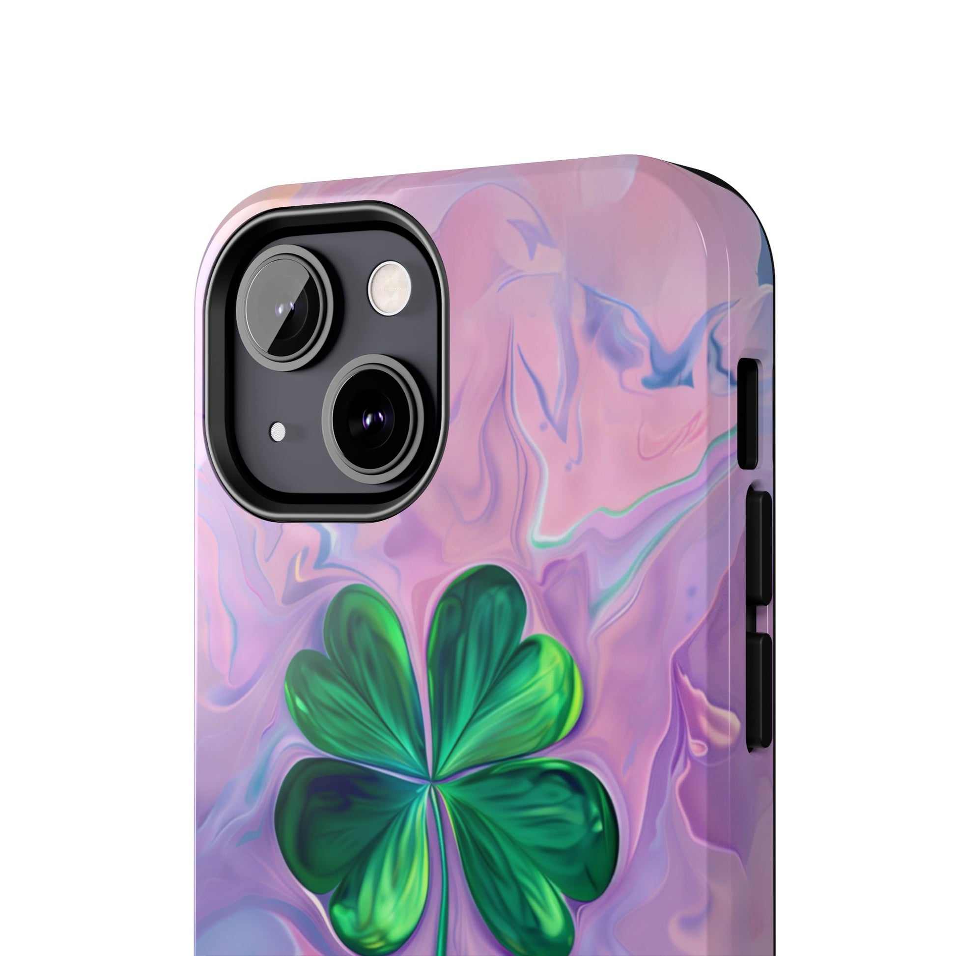 St Patrick's Day Lucky Phone Case Four Leaf Clover Durable Phone Case Good Luck Charm Protective iPhone 13 14 15 16 Pro Max Plus Galaxy