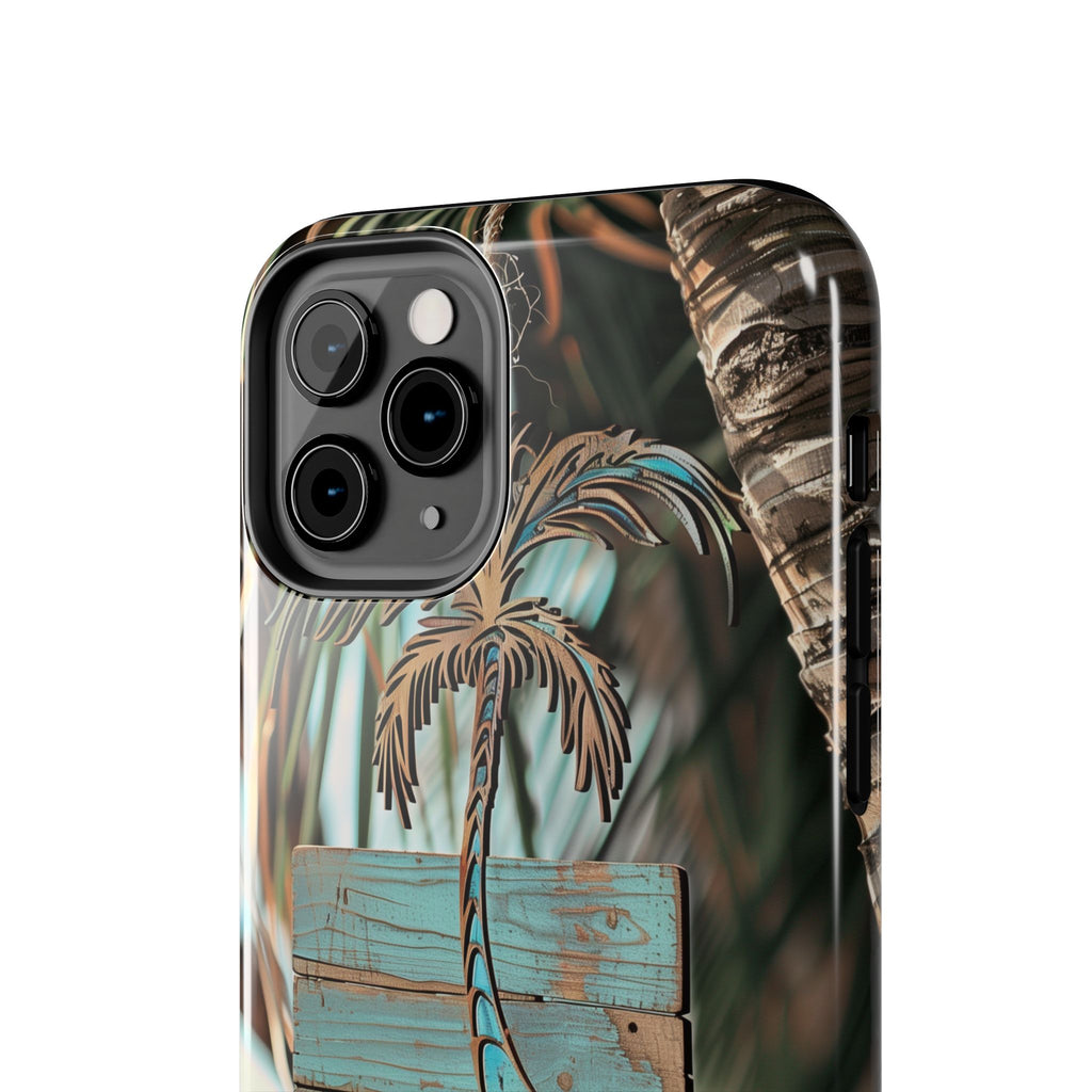 Durable Phone Case with Palm Tree Charm