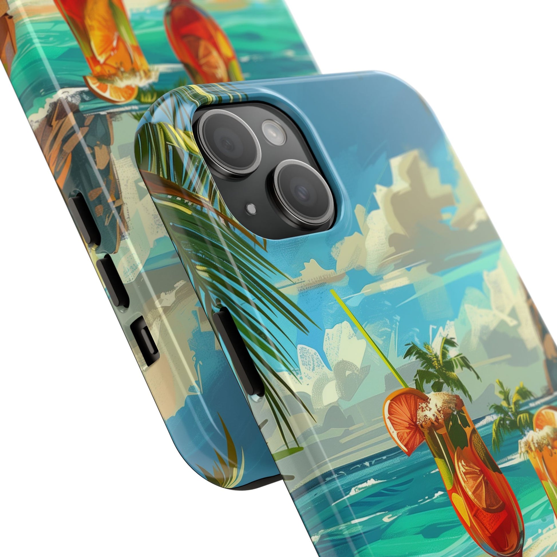Retro Beach Scene Phone Case, Vintage Tropical Ocean iPhone Case, Summer Beach Phone Cover for iPhone, iphone 15 pro max