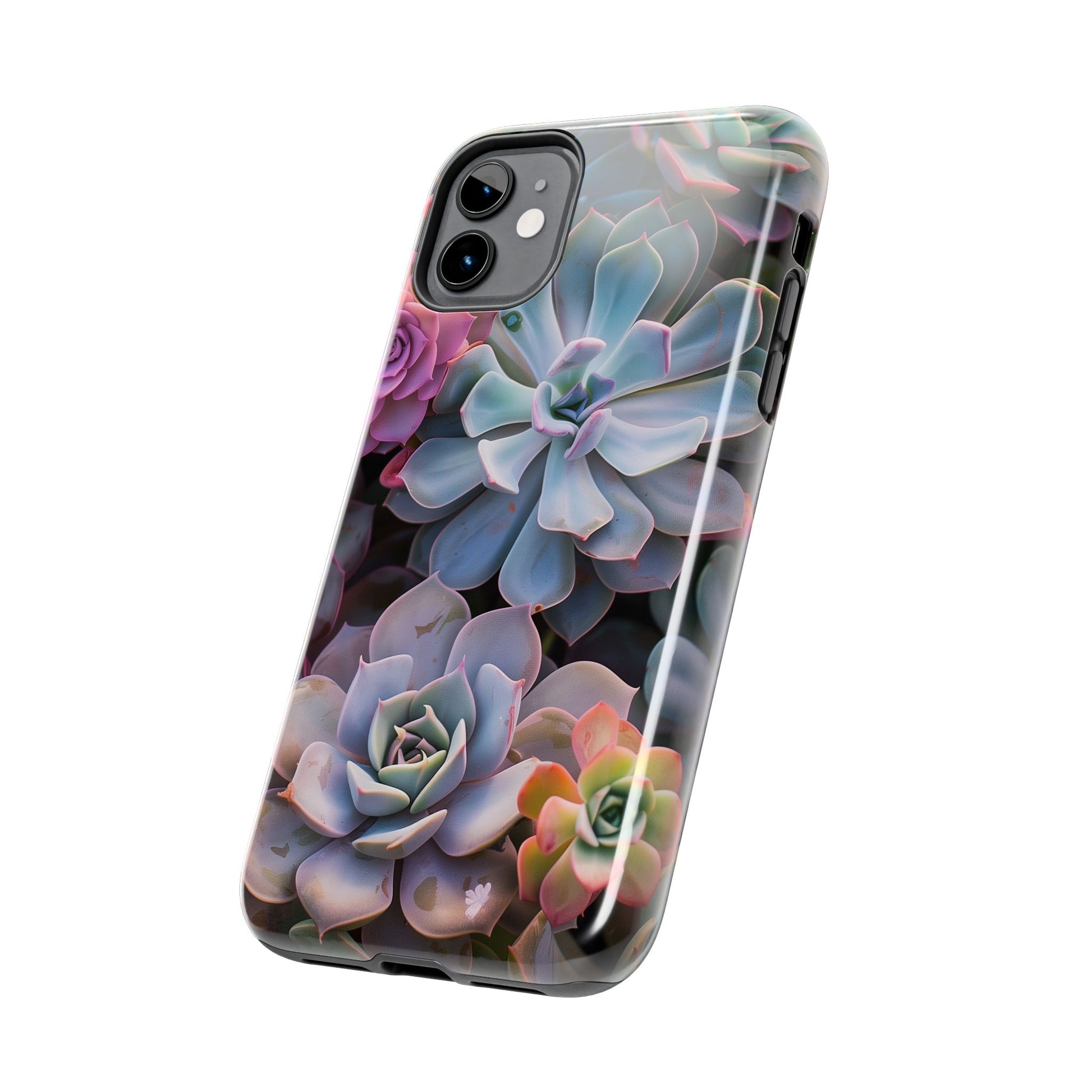 Pastel Succulent Flower Design Durable Phone Case - Tough Protection for iPhones