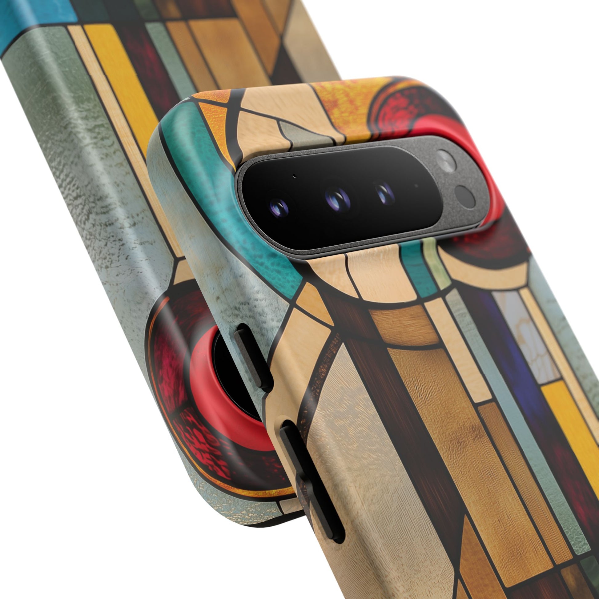 Stained Art Deco Glass Phone Case Frank Lloyd Wright Cottage Core Usonian Prairie Style Geometric Stylish  iPhone 14 15 16 Pro