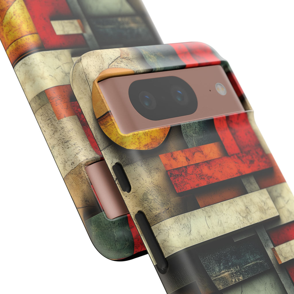 Red Prairie Style Frank Lloyd Wright Usonian Phone Case Geometric Stained Glass Art Deco Marble Gold 13 14 15 16 iPhone Pro Max Galaxy Pixel