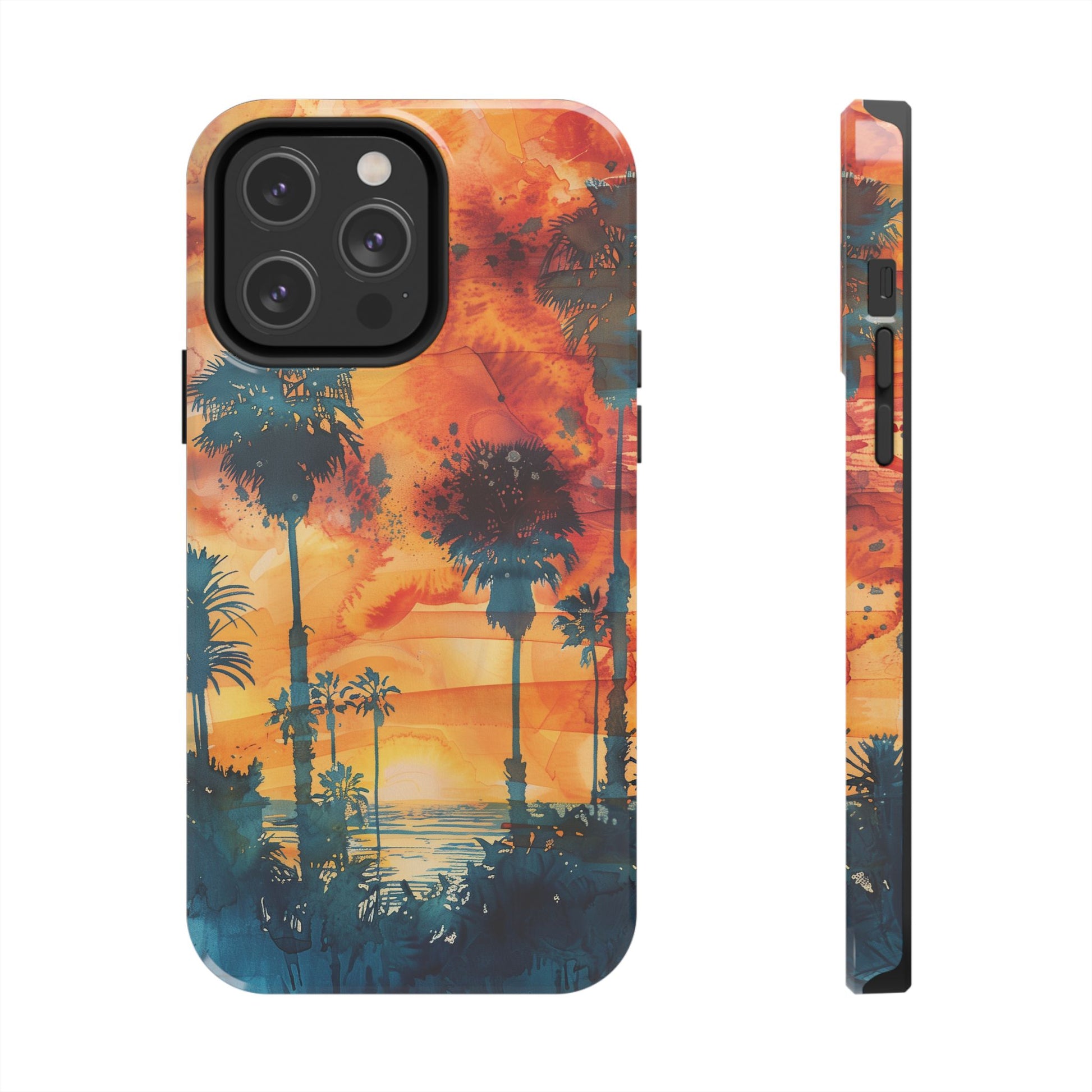 Los Angeles Sunset iPhone Case, Golden Hour Scenic View, Hollywood Hills Sunset Phone Case, Palm Trees Phone Case, iphone 15 pro max case