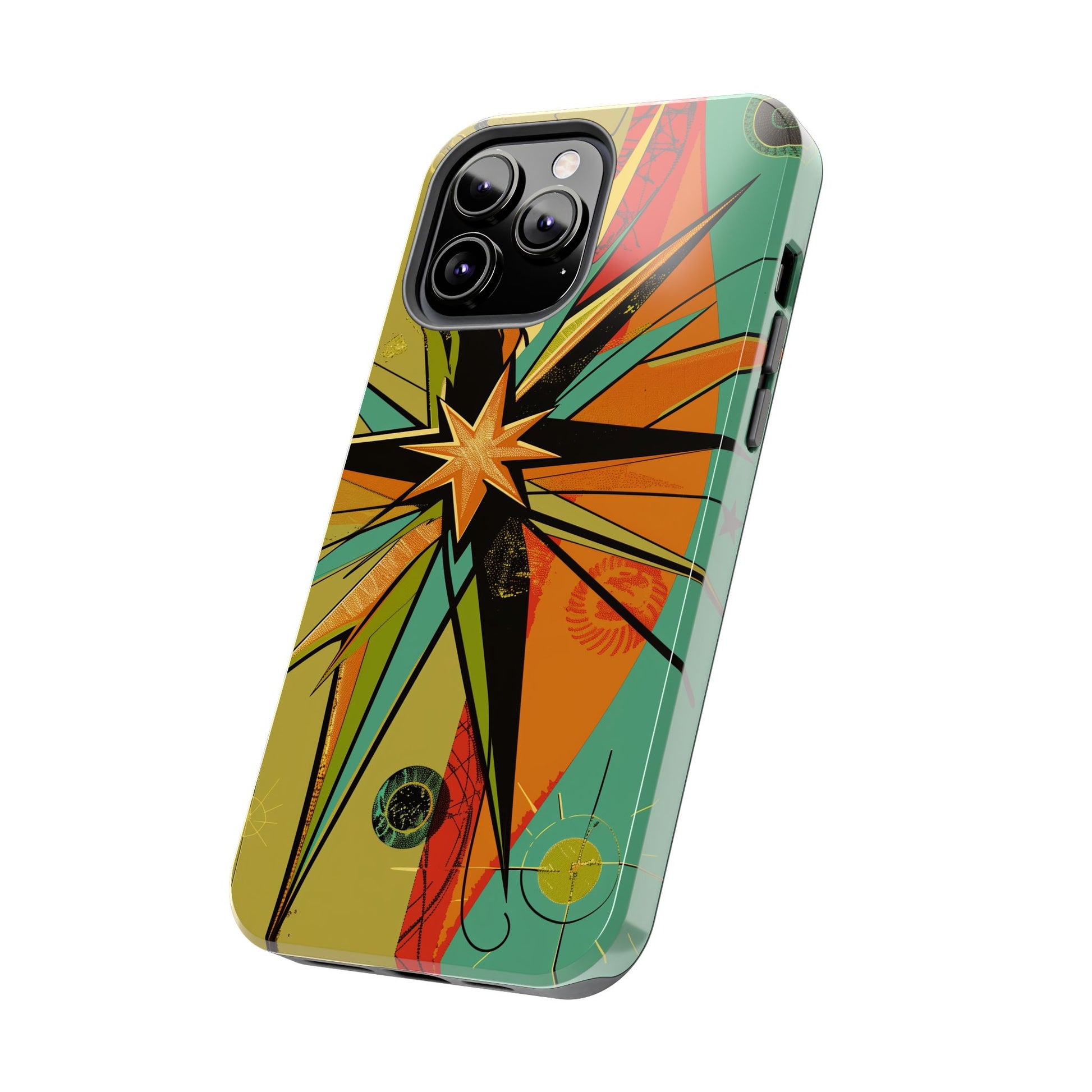 Mid Century Modern Star Design Phone Case, Earth Tone Colors, Retro Style Smartphone Cover, Vintage Phone Case, iPhone 14 Case, Apple iPhone